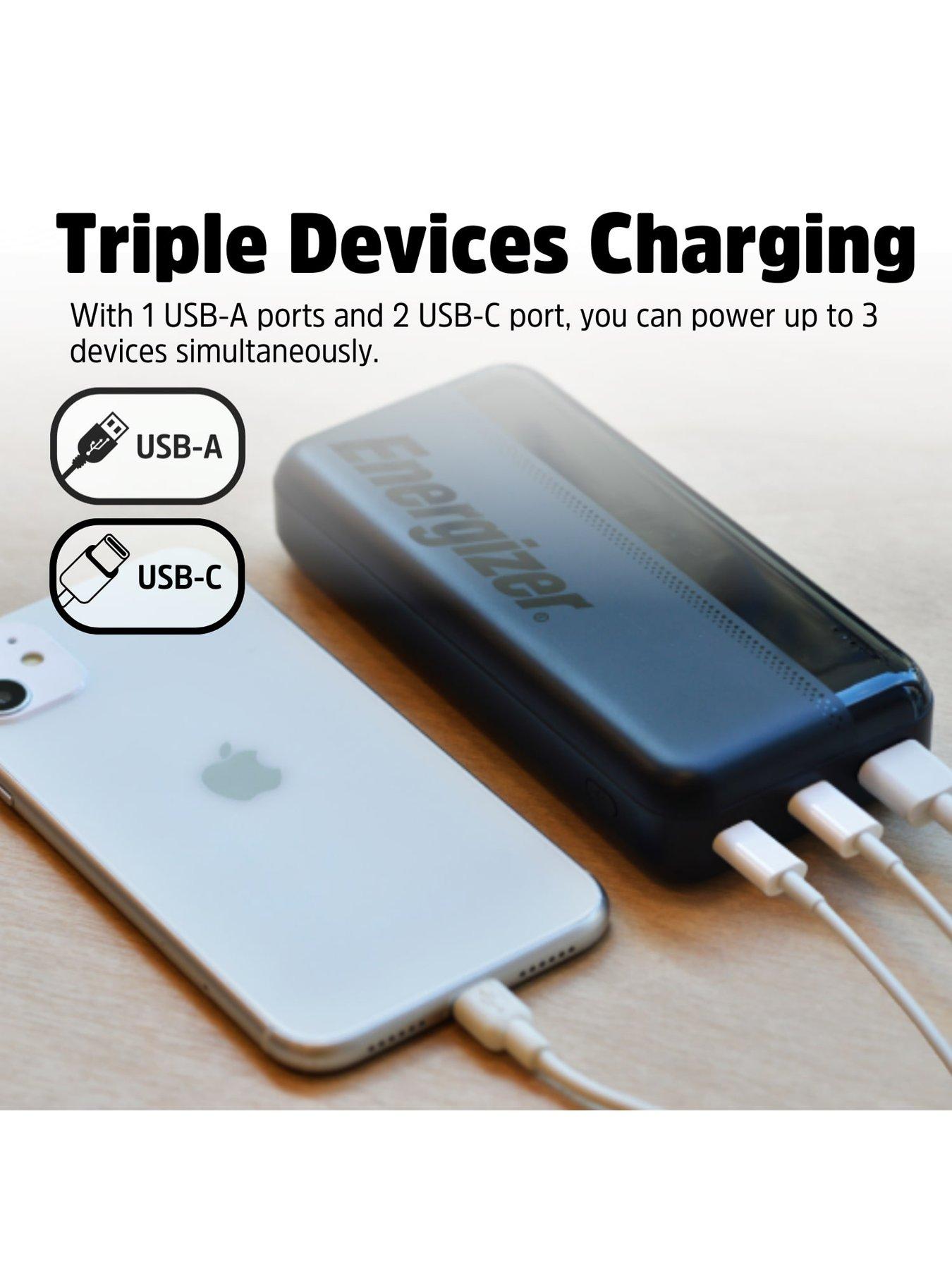 Image 4 of 7 of Energizer 20,000 mAh USB-C Power Bank UE20050CC -&nbsp;Black