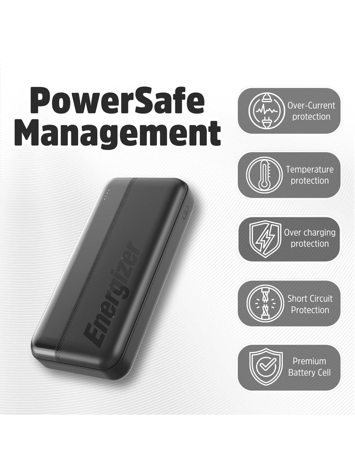 Image 7 of 7 of Energizer 20,000 mAh USB-C Power Bank UE20050CC -&nbsp;Black
