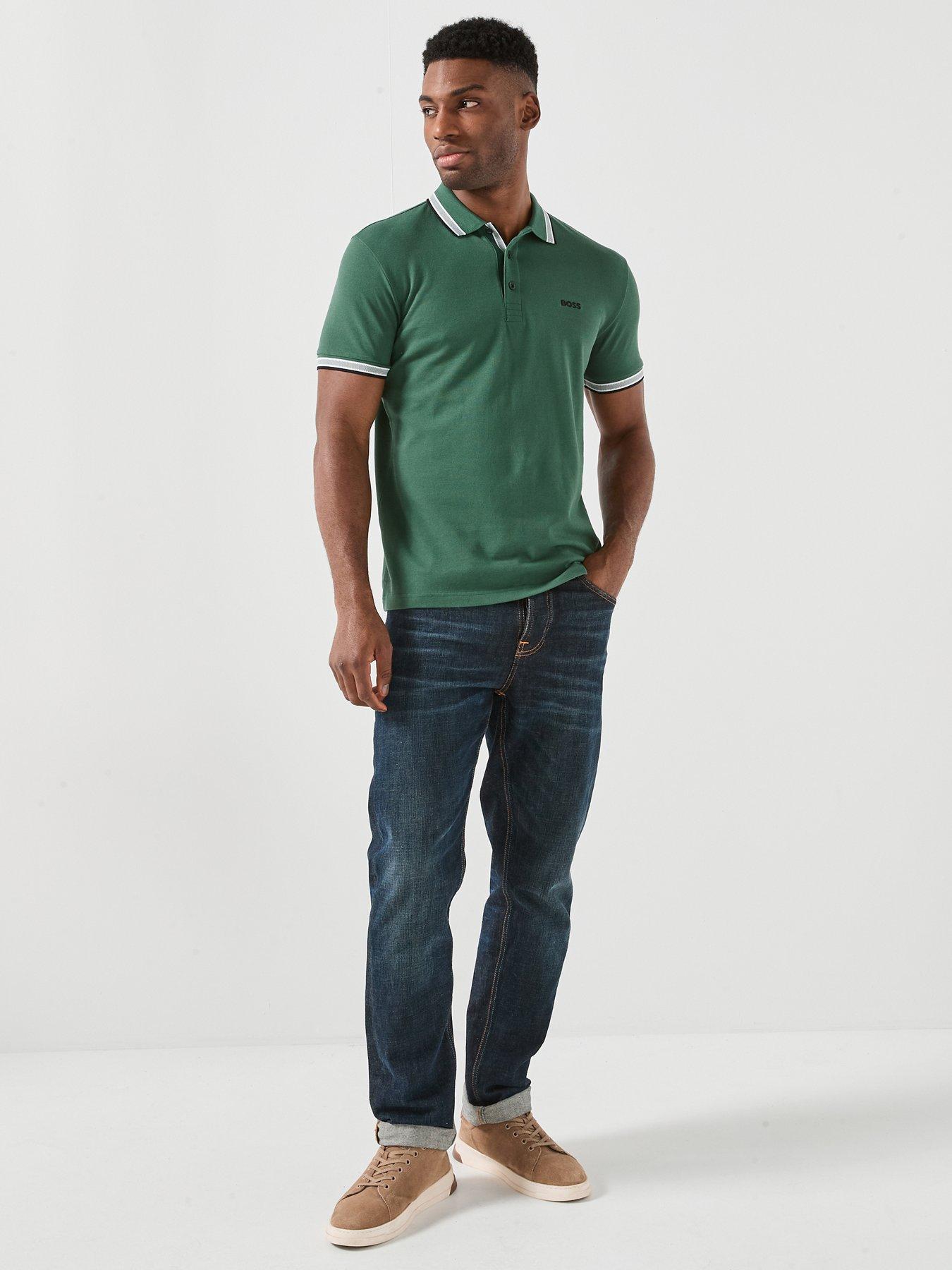 Image 3 of 5 of BOSS Paddy Tipping Polo Shirt - Green