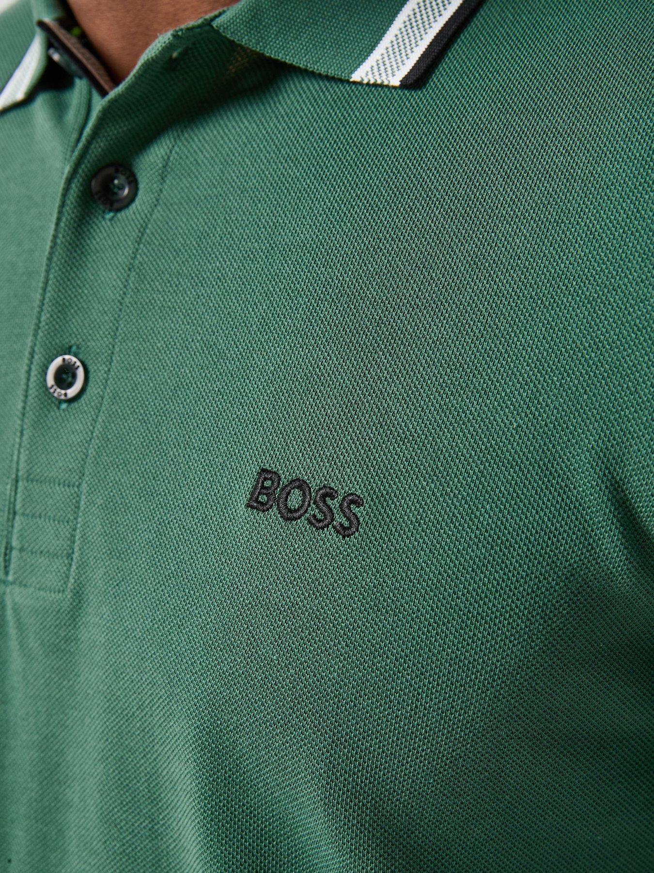 Image 4 of 5 of BOSS Paddy Tipping Polo Shirt - Green