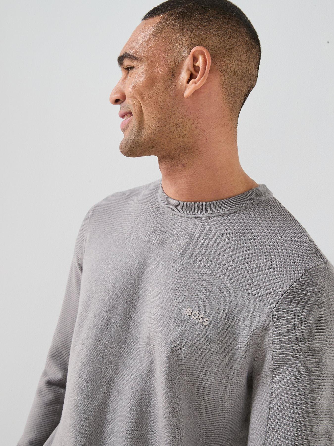 Image 4 of 5 of BOSS Momentum-X Merino Crew Knitted Jumper - Grey
