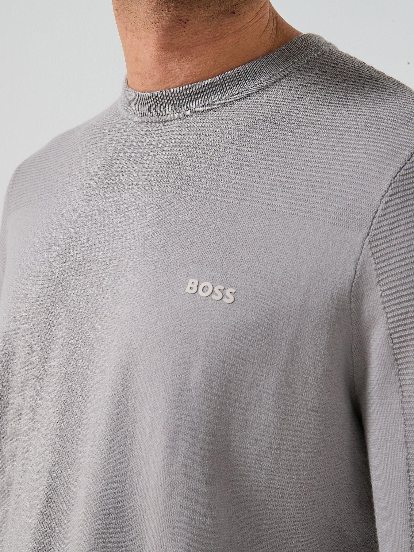 Image 5 of 5 of BOSS Momentum-X Merino Crew Knitted Jumper - Grey