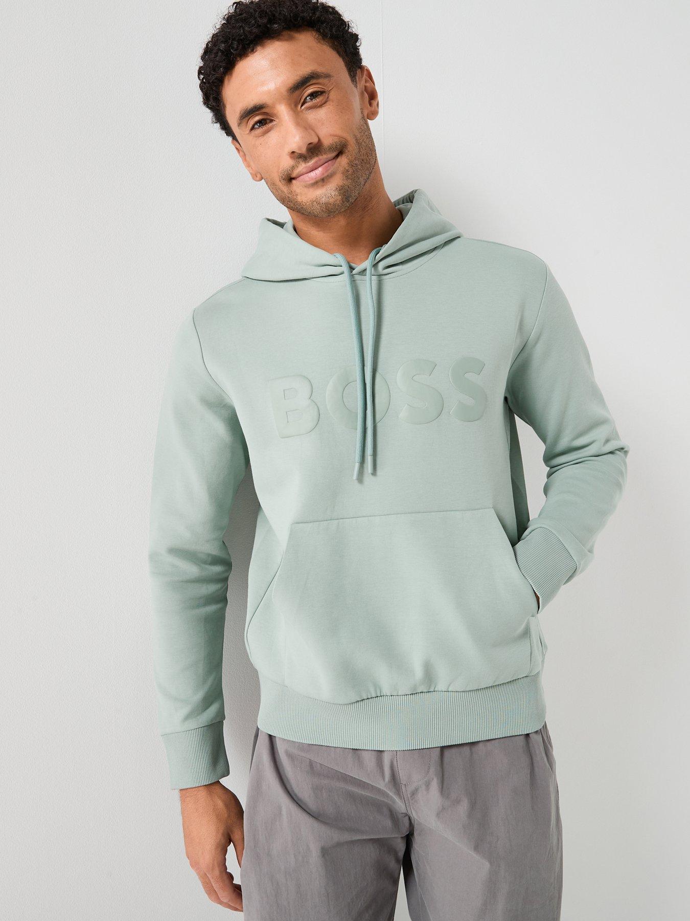 BOSS Soody Tonal Logo Regular Fit Hoodie - Green