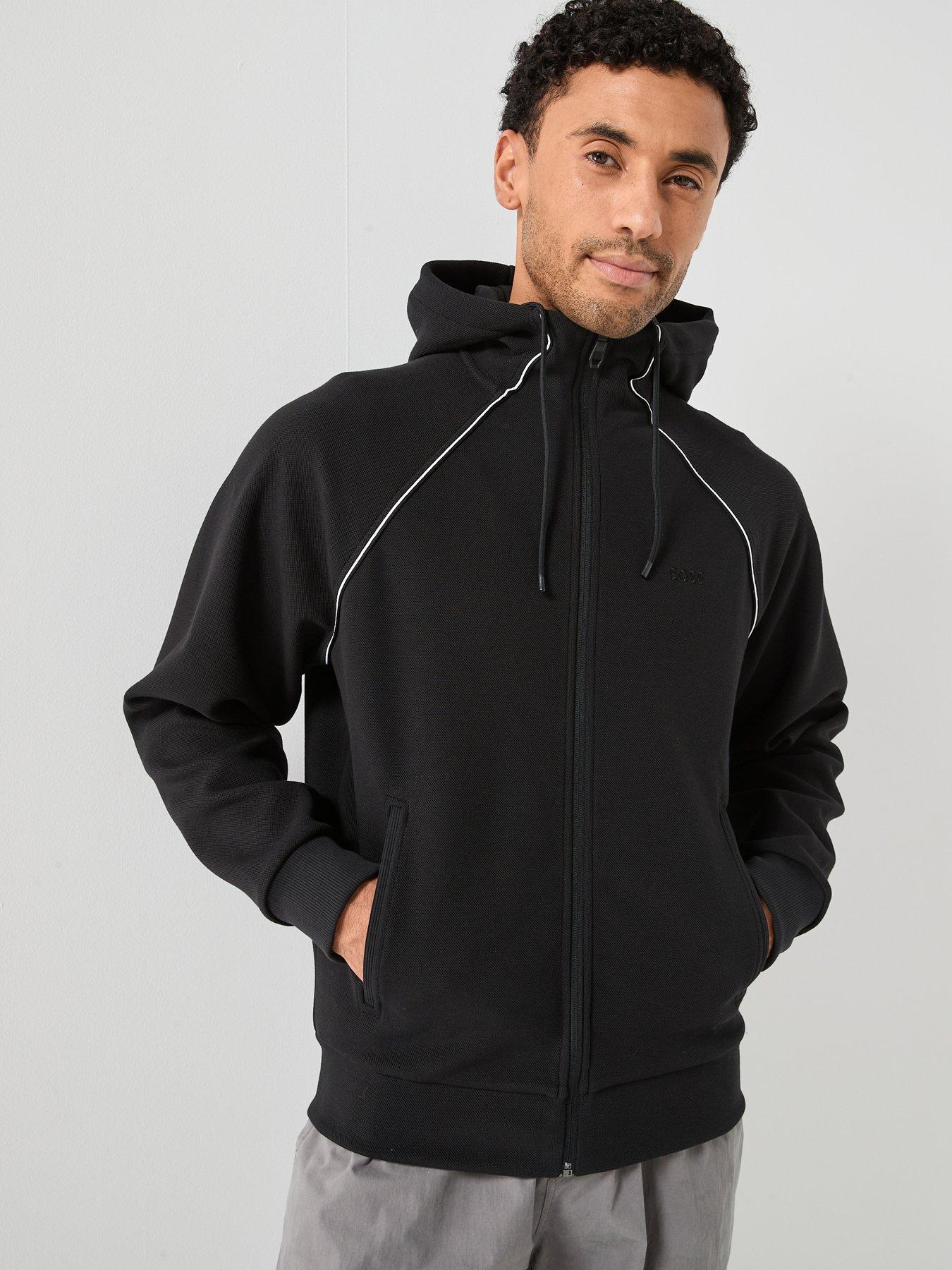 BOSS Join Saggy Piped Zip Through Hoodie - Black