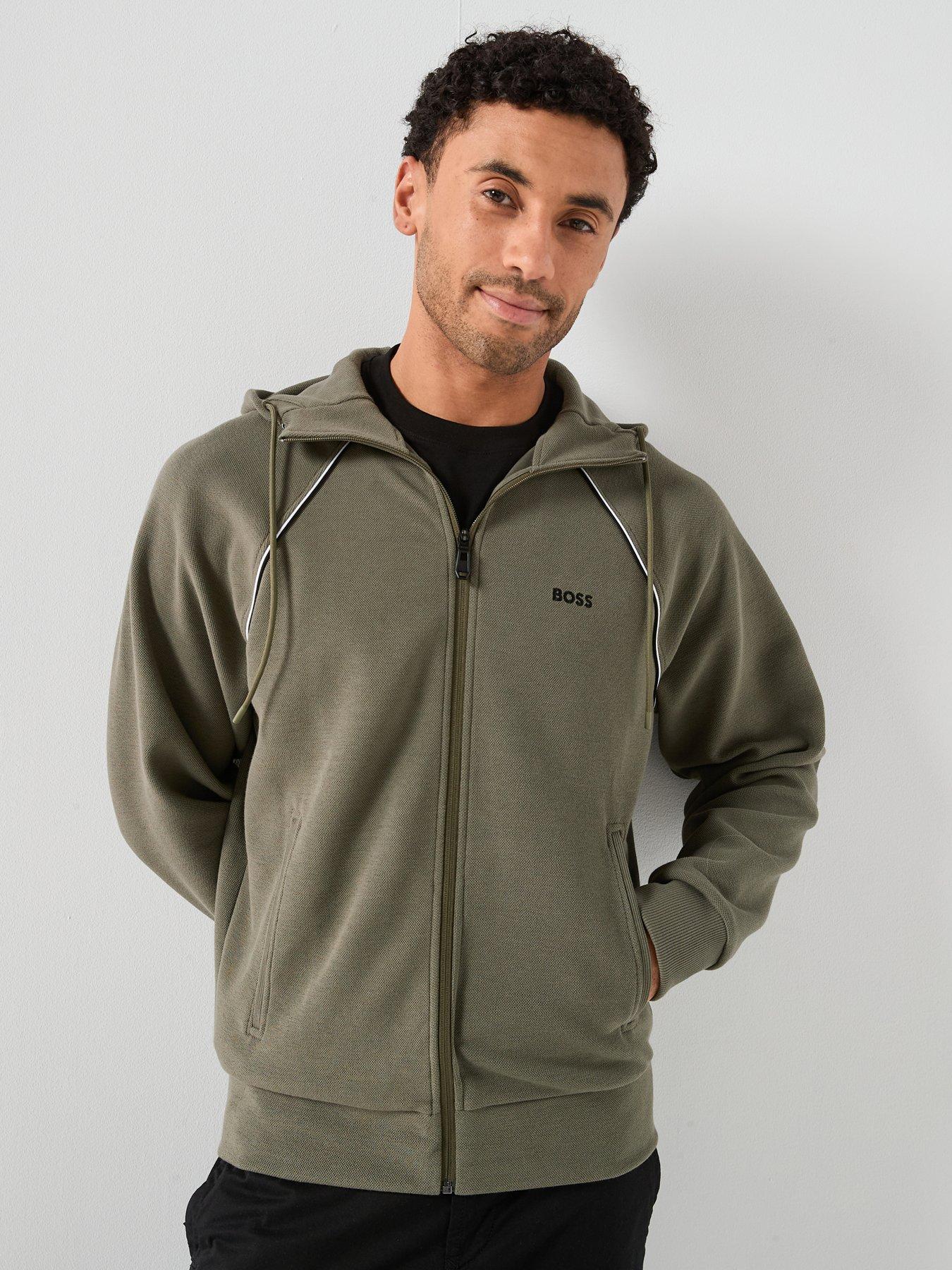 BOSS Join Saggy Piped Zip Through Hoodie - Green