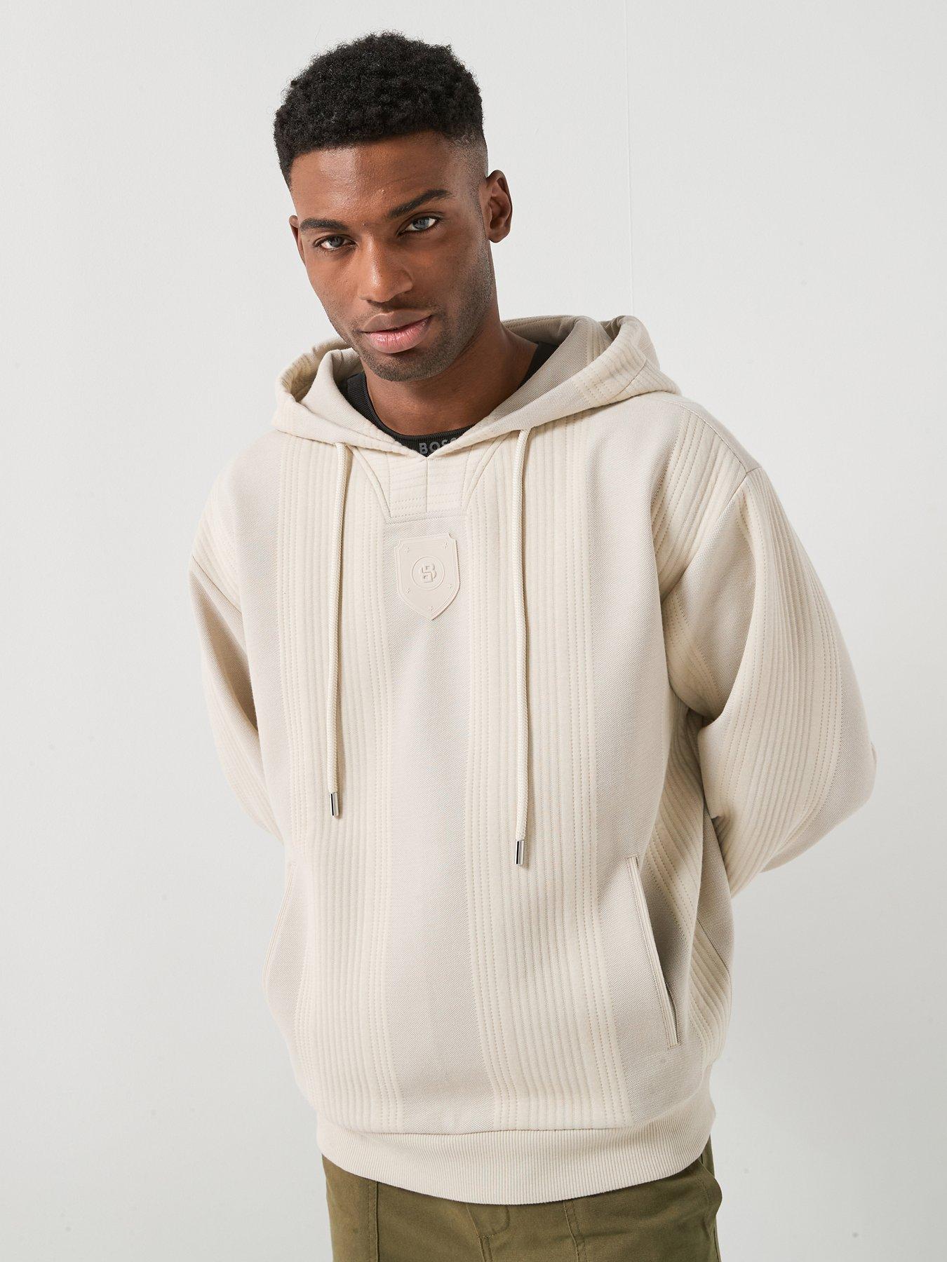 Boss Blokecore Lux Central Logo Overhead Hoodie - Beige
