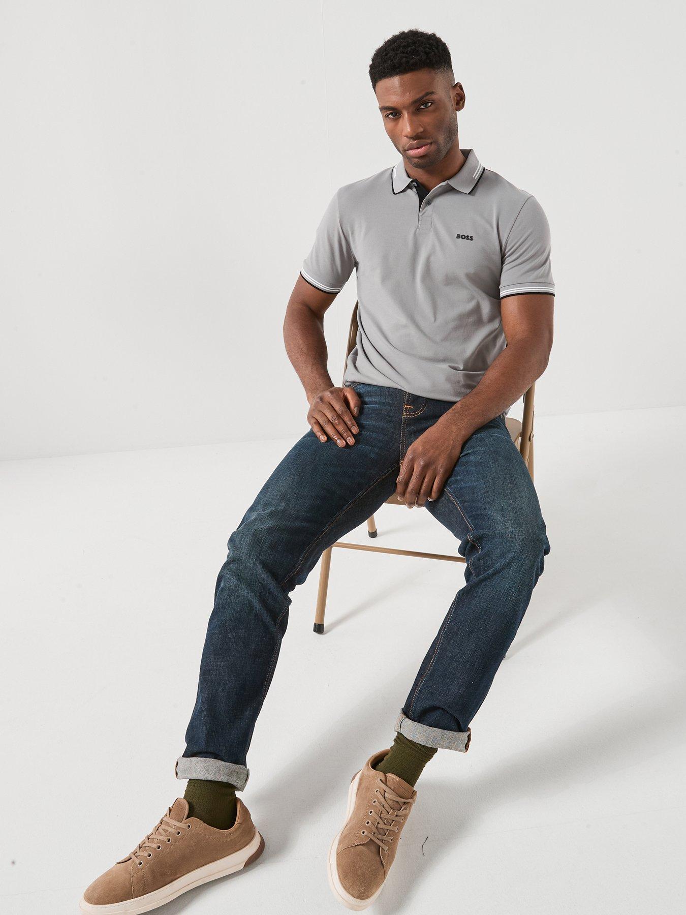 Image 5 of 6 of BOSS Paul Slim Fit Tipped Polo Shirt - Grey