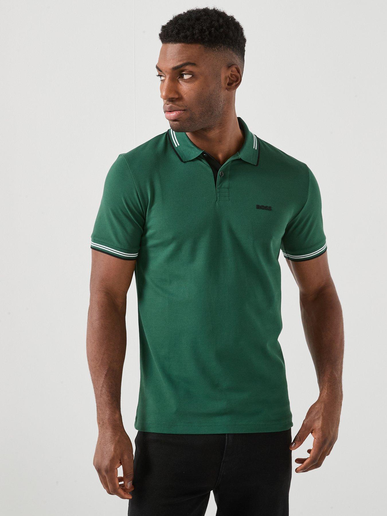 BOSS Paul Slim Fit Tipped Polo Shirt - Green