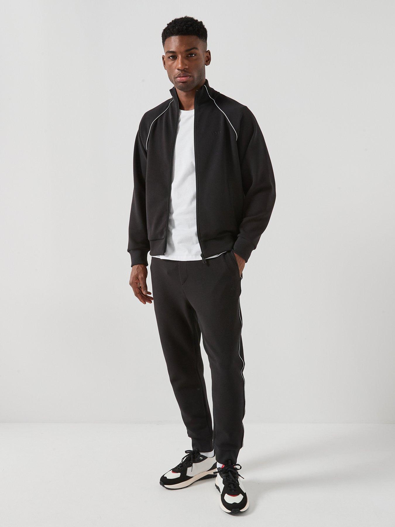 Image 1 of 6 of BOSS Tracksuit Full Zip Sweat Set - Black