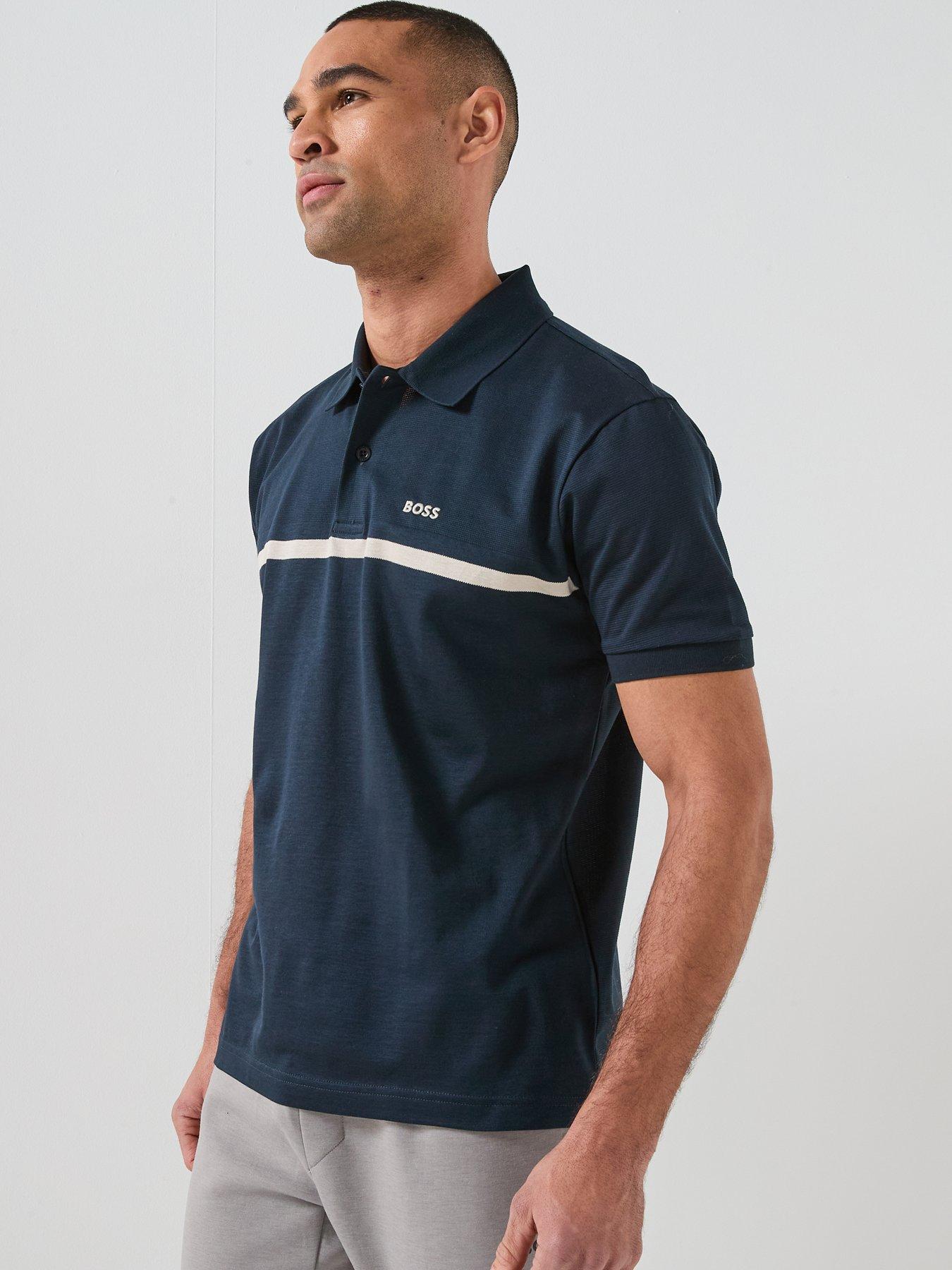 Image 5 of 6 of BOSS Join Paddy Stripe Regular Fit Polo Shirt - Navy