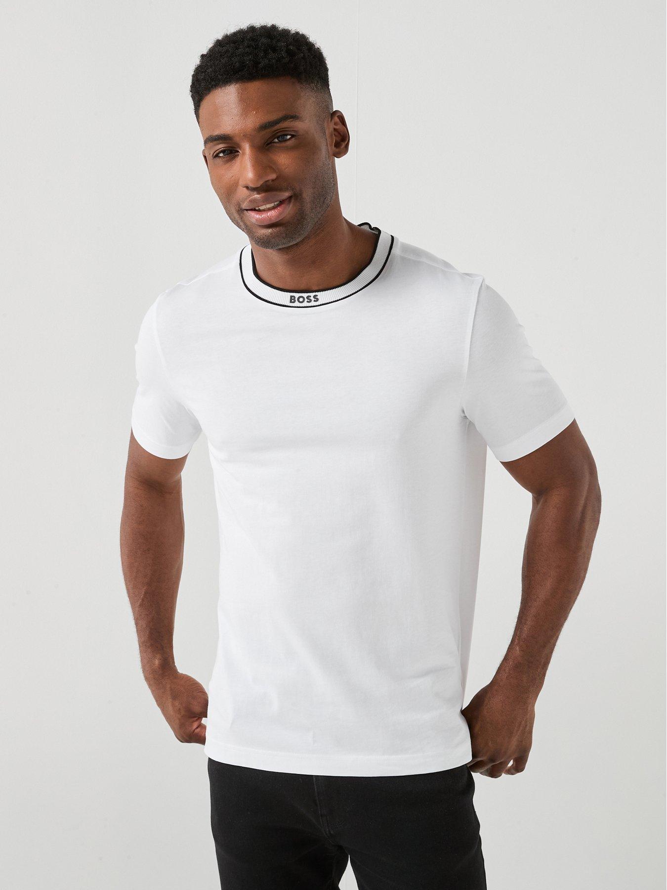 BOSS Tipped Collar T-Shirt - White