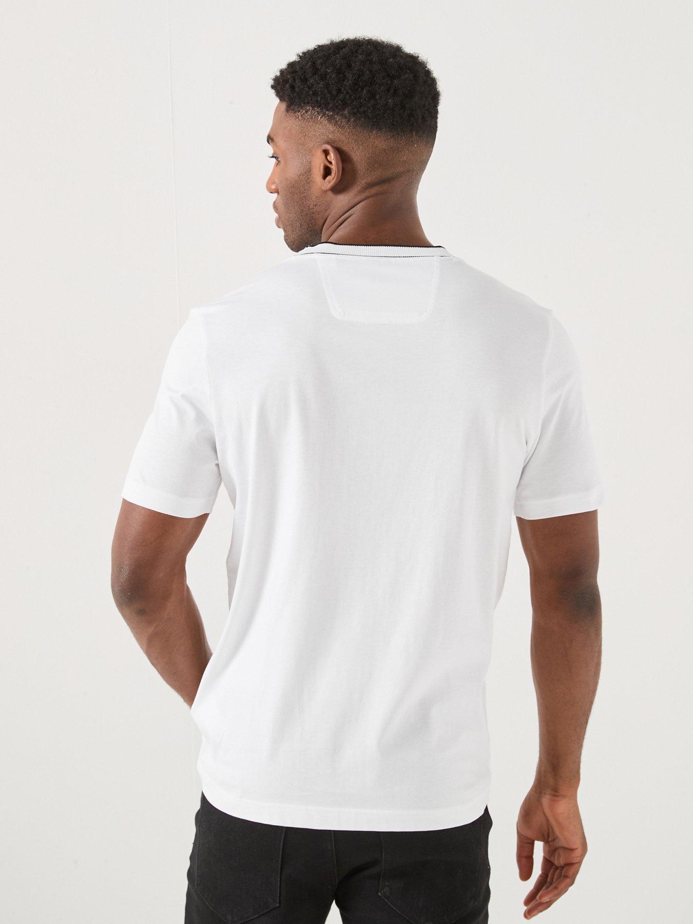 Image 2 of 4 of BOSS Tipped Collar T-Shirt - White