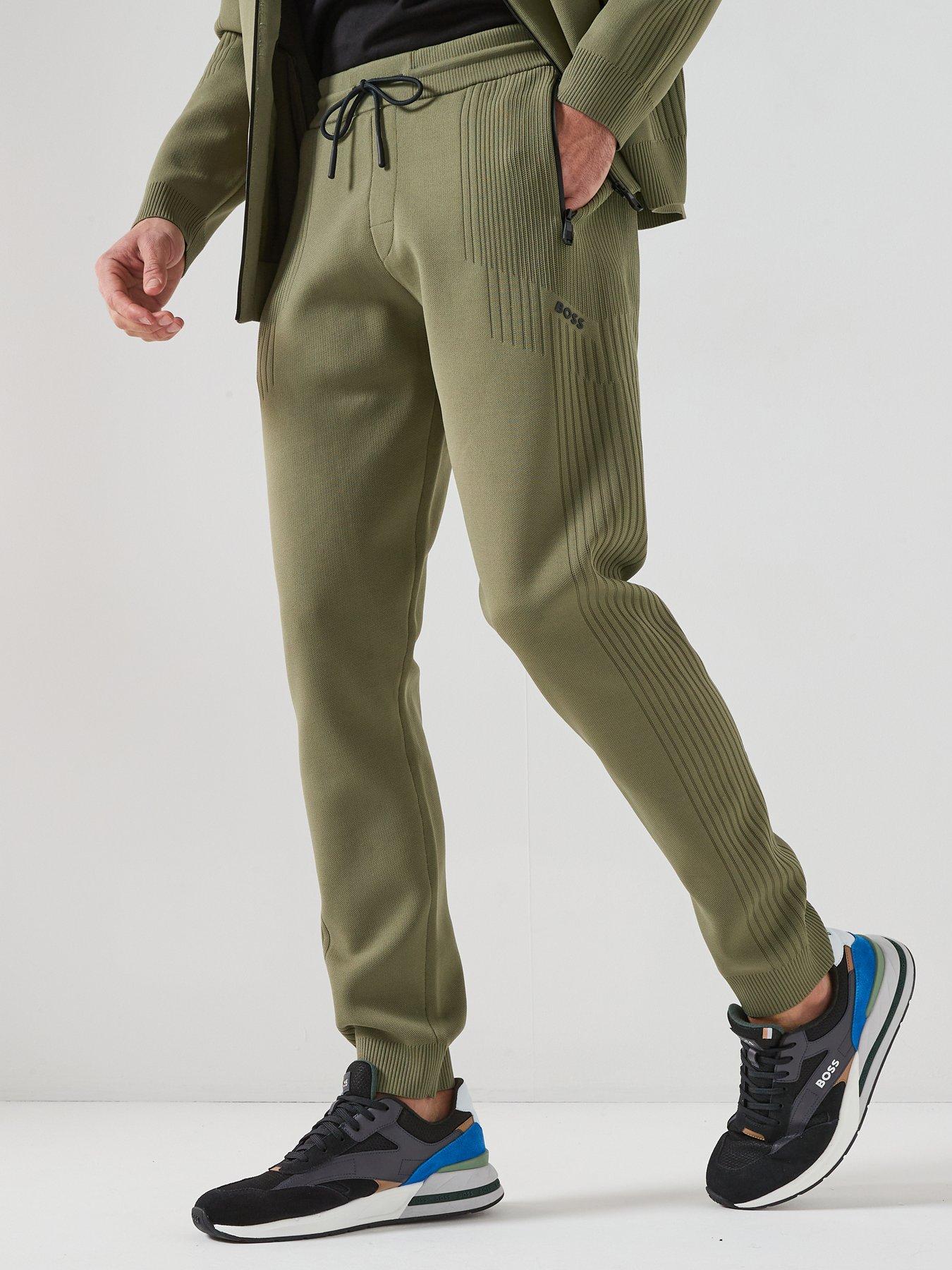 BOSS Knitted Joggers, Green, Size 2Xl, Men