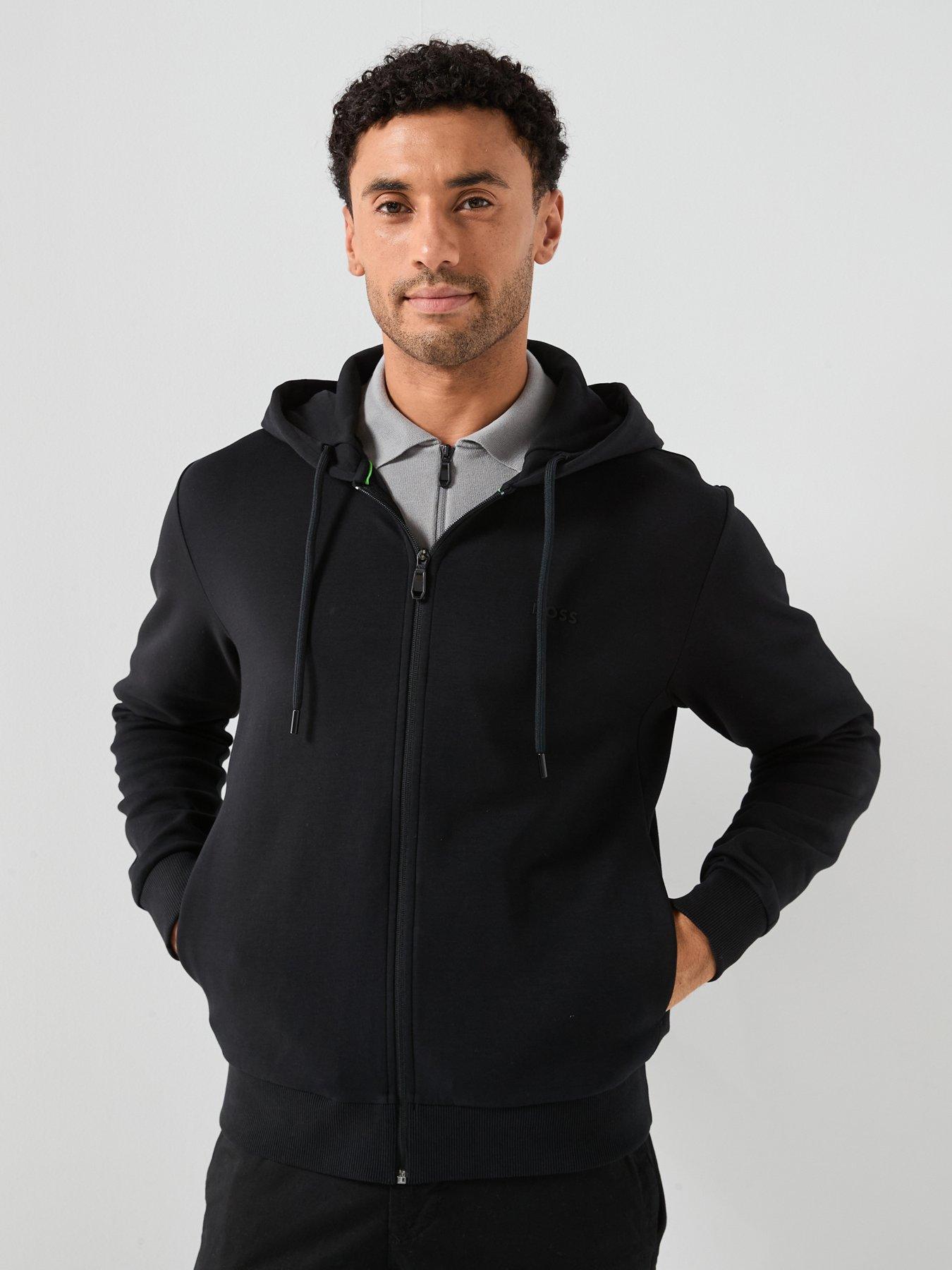 Boss Saggy Full Zip Through Hoodie - Black