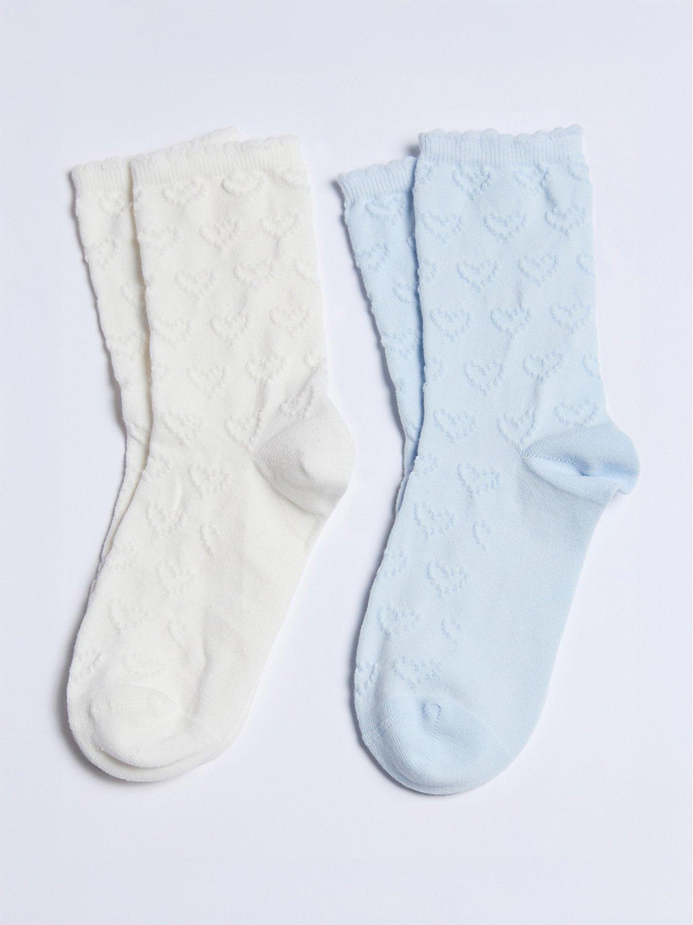 undefined Cotton Heart Pack Of Two Socks - Blue Mix