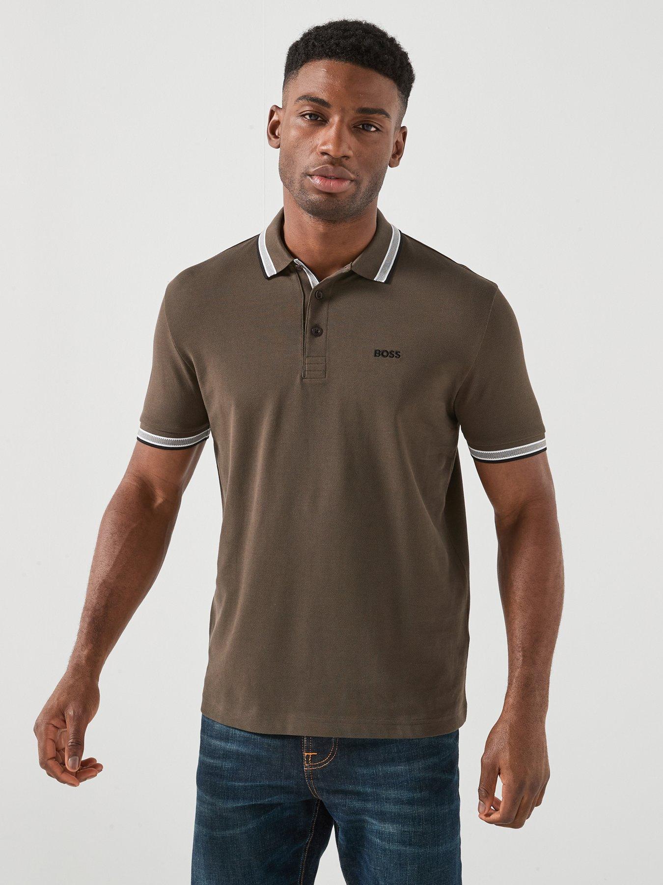 BOSS Paddy Tipping Polo Shirt - Brown