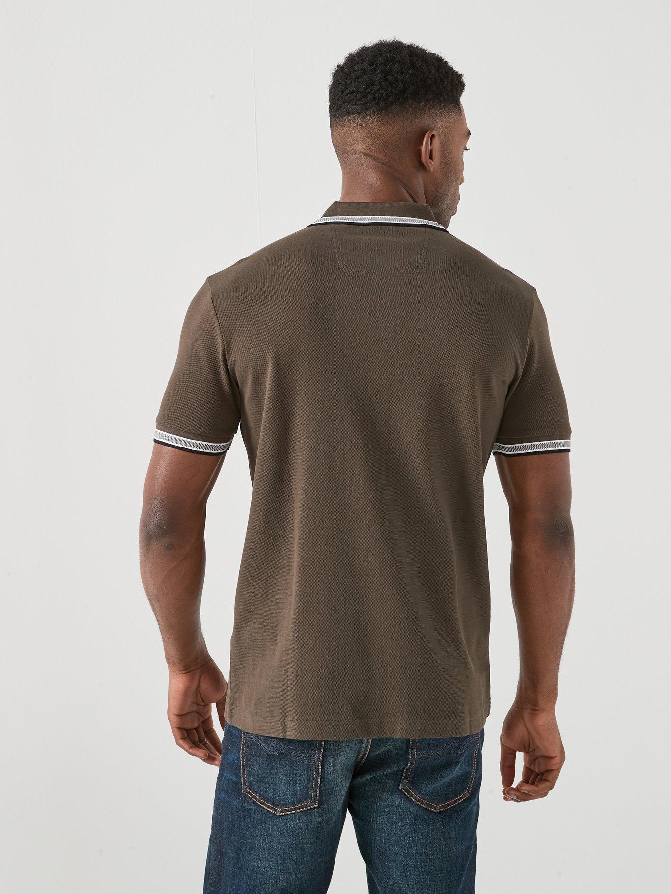 BOSS Paddy Tipping Polo Shirt - Brown | Very