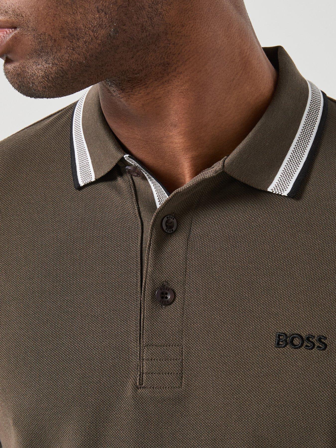 BOSS Paddy Tipping Polo Shirt - Brown | Very