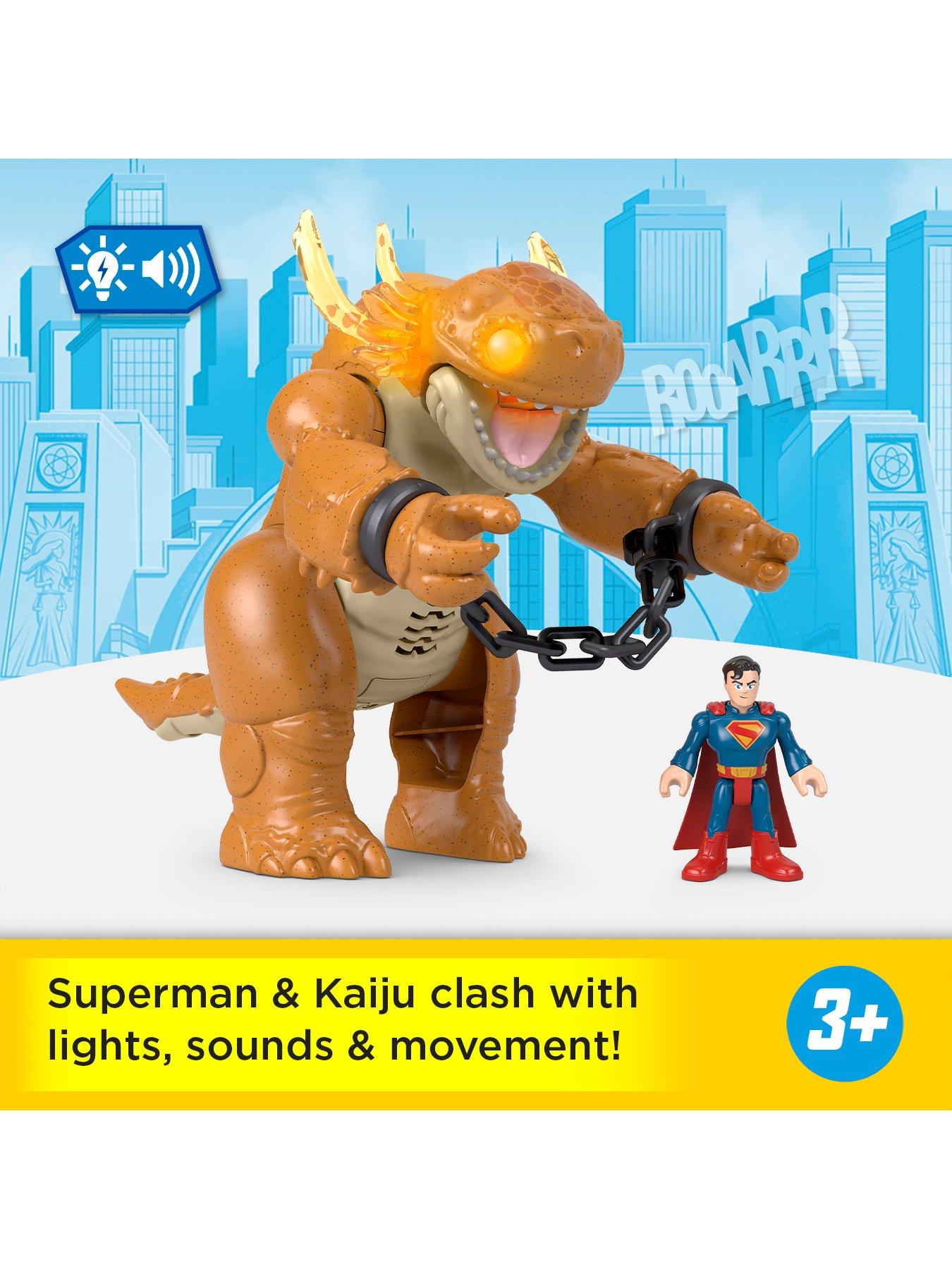 Fisher-Price Imaginext DC Super Friends - Superman Insider e Corazza, robot alto 30+ cm con luci e suoni e personaggio Superman da inserire, accessori inclusi, giocattolo per bambini, 3+ anni, JCT47