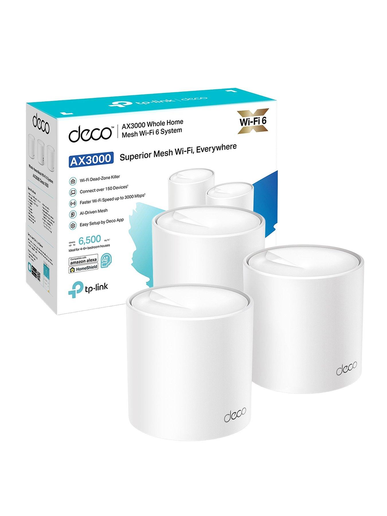 TP Link Deco X50(3-pack) AX3000 Whole Home Mesh Wi-Fi 6 Kit, Parental Controls, HomeShield, 3x Gigabit Ports