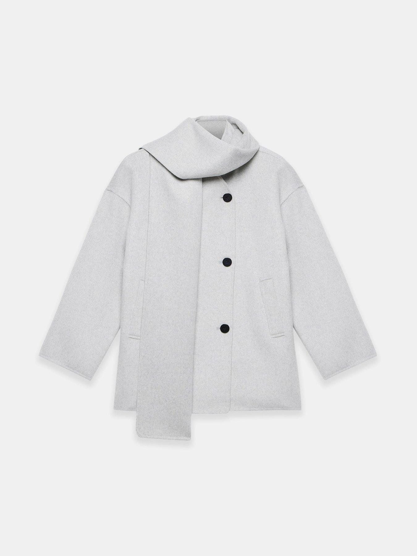 Image 5 of 6 of Mint Velvet Scarf Coat - Light Grey