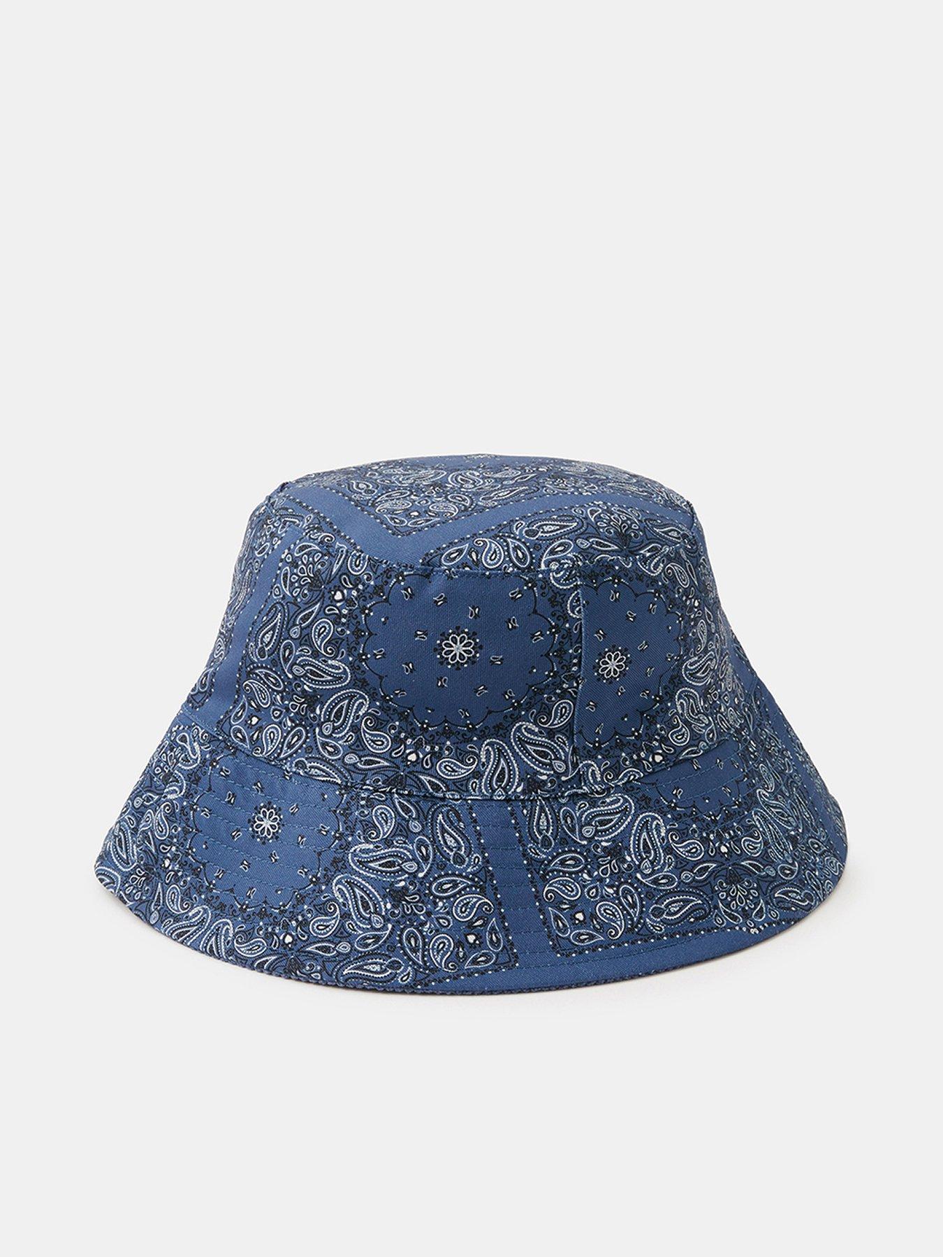 Accessorize Reversible Bandana Print Bucket Hat - Navy