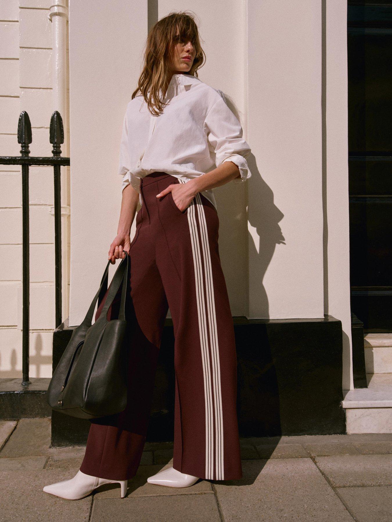 Mint Velvet Burgundy Side Stripe Trouser Red Very