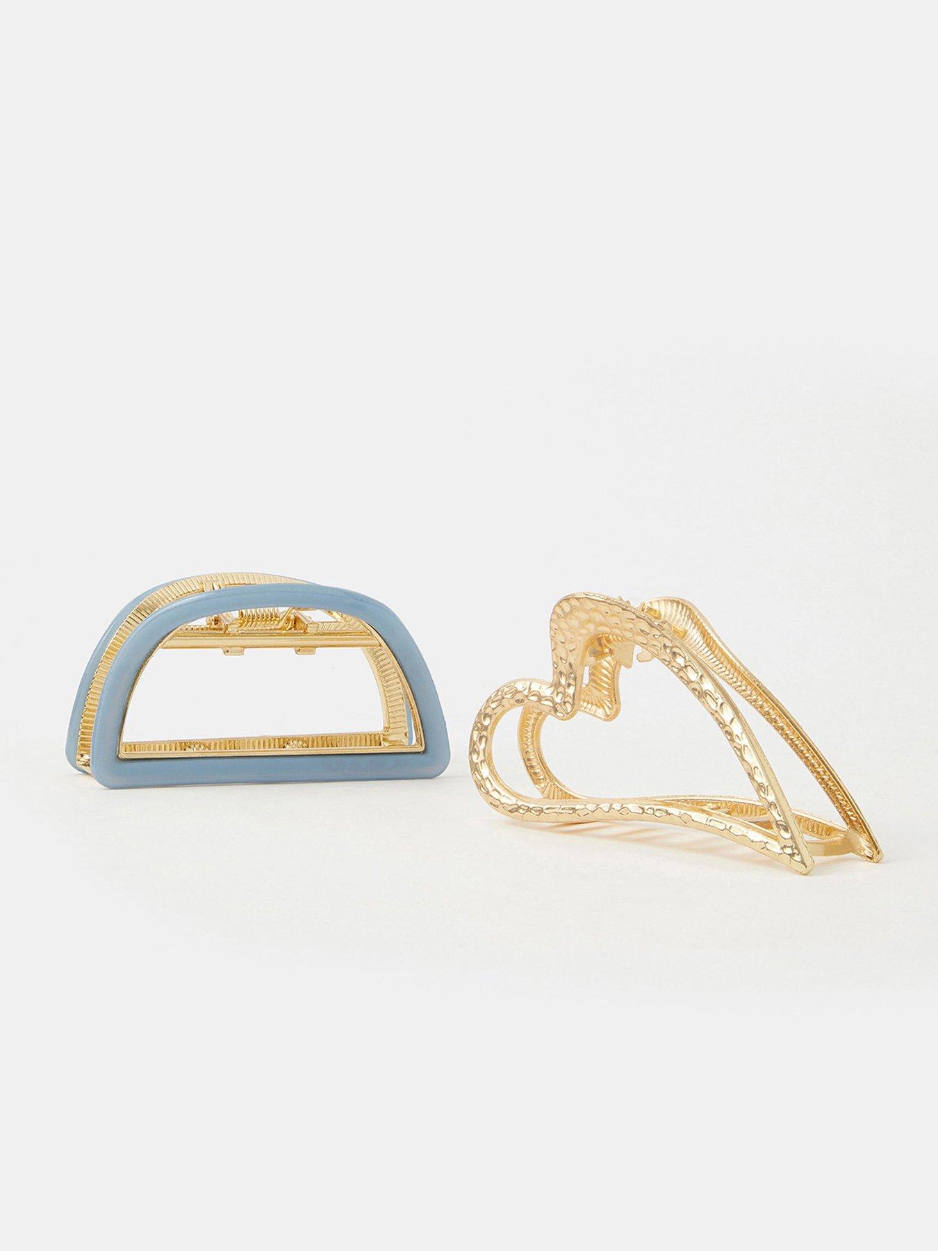 Accessorize 2-Pack Cut Out Metal Claw Clips - Blue | Very