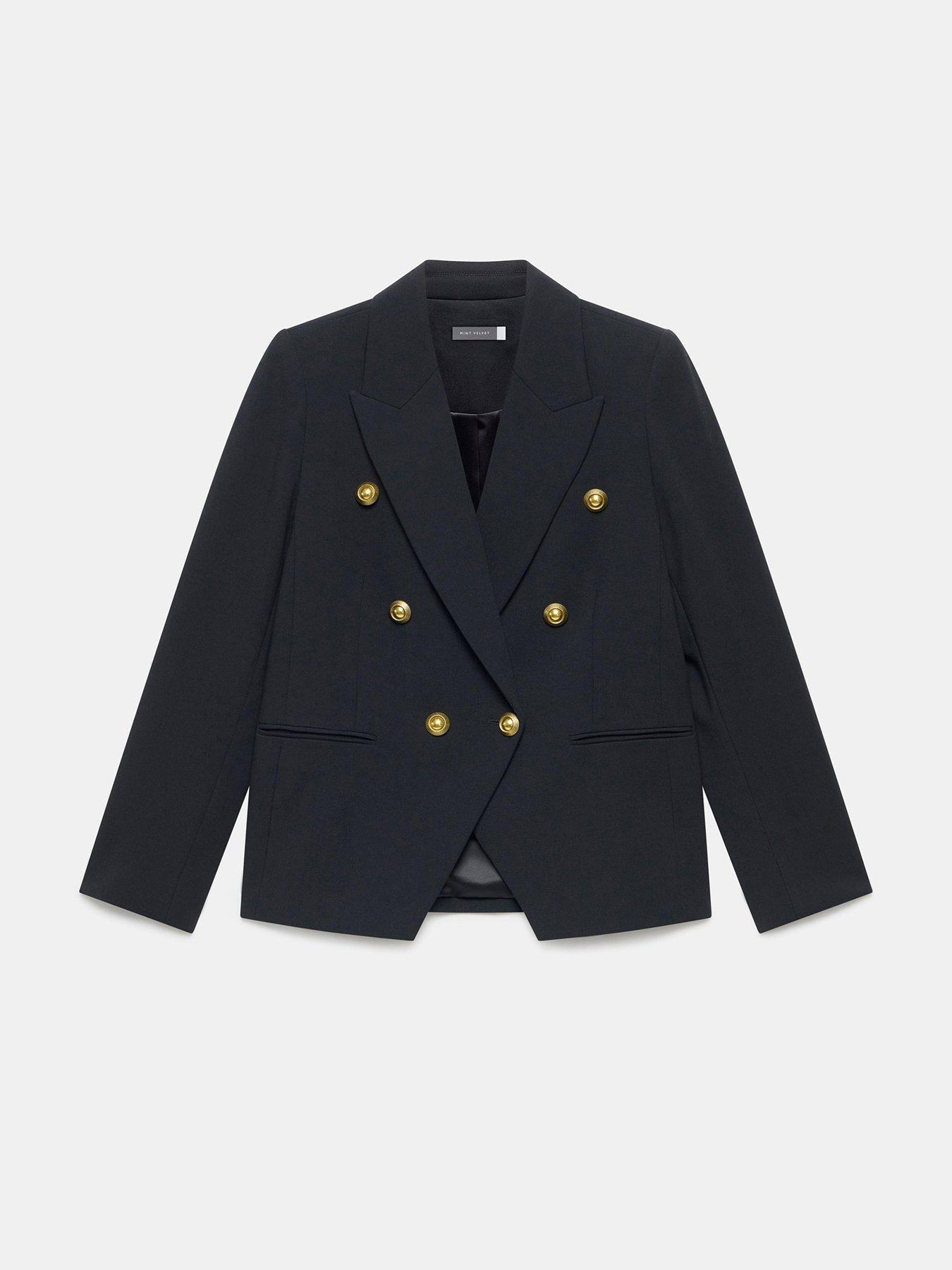 Mint Velvet Double Breasted Blazer Black Very