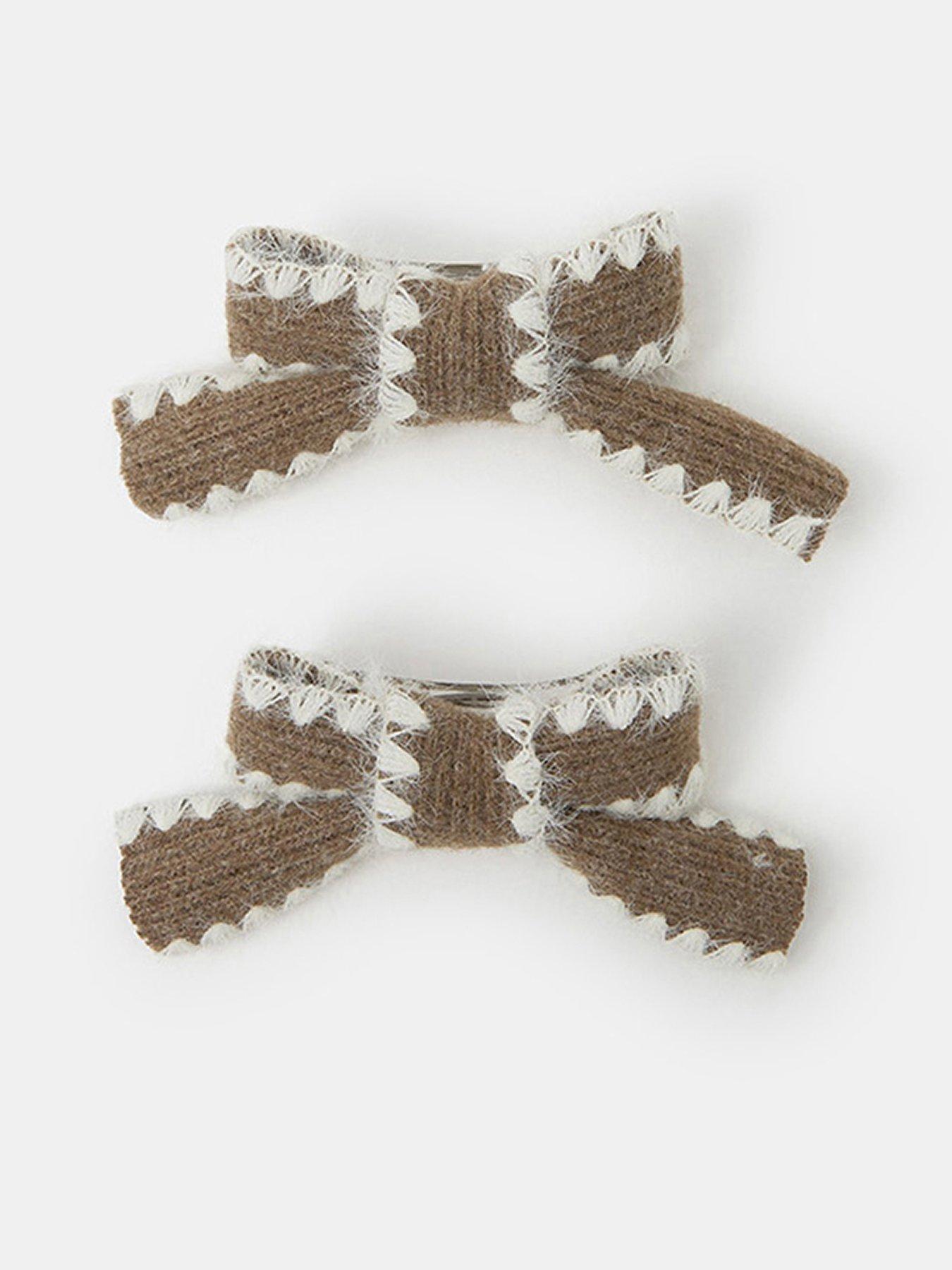Accessorize 2-Pack Knit Bow Barrette Hair Clips - Multi