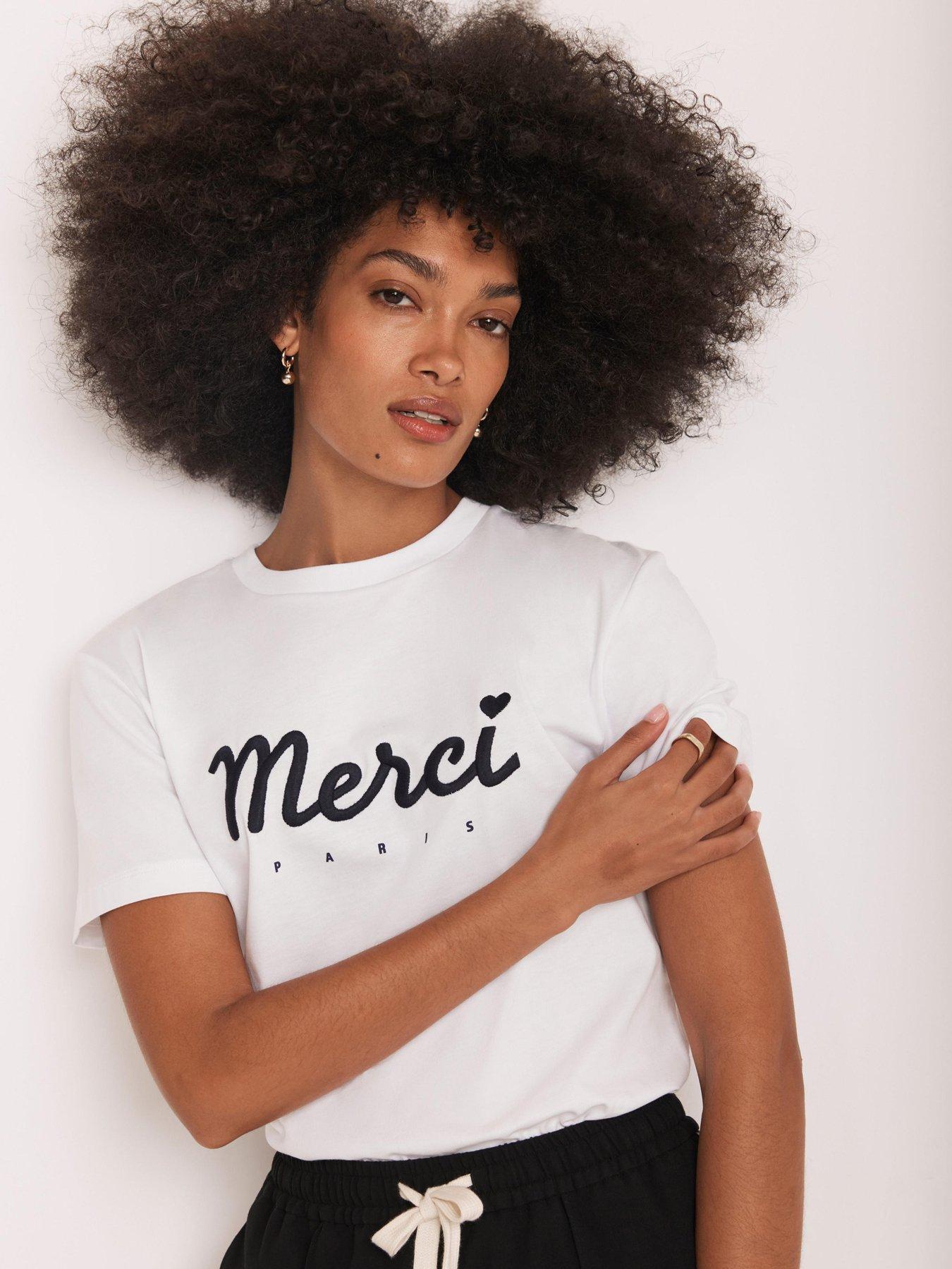 undefined Ivory Merci Graphic T-Shirt - White