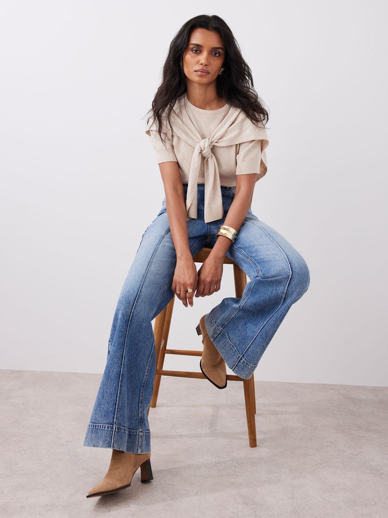 undefined Neutral Scarf Knit Top - Cream