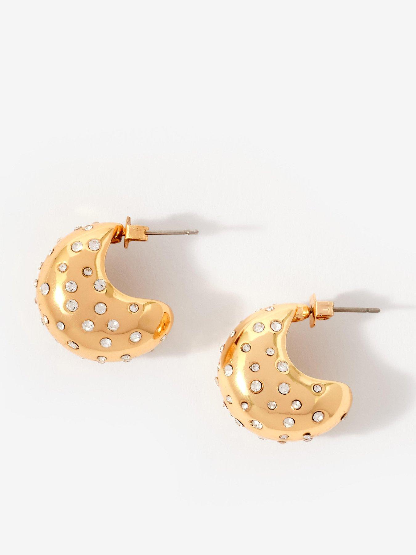 undefined Gold Tone Crystal Stud