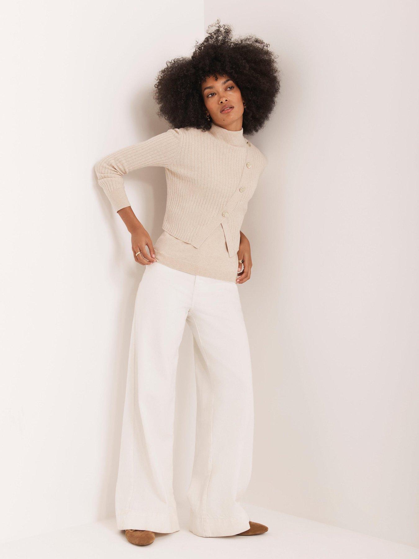 Mint Velvet Neutral Double Layer Jumper - Cream