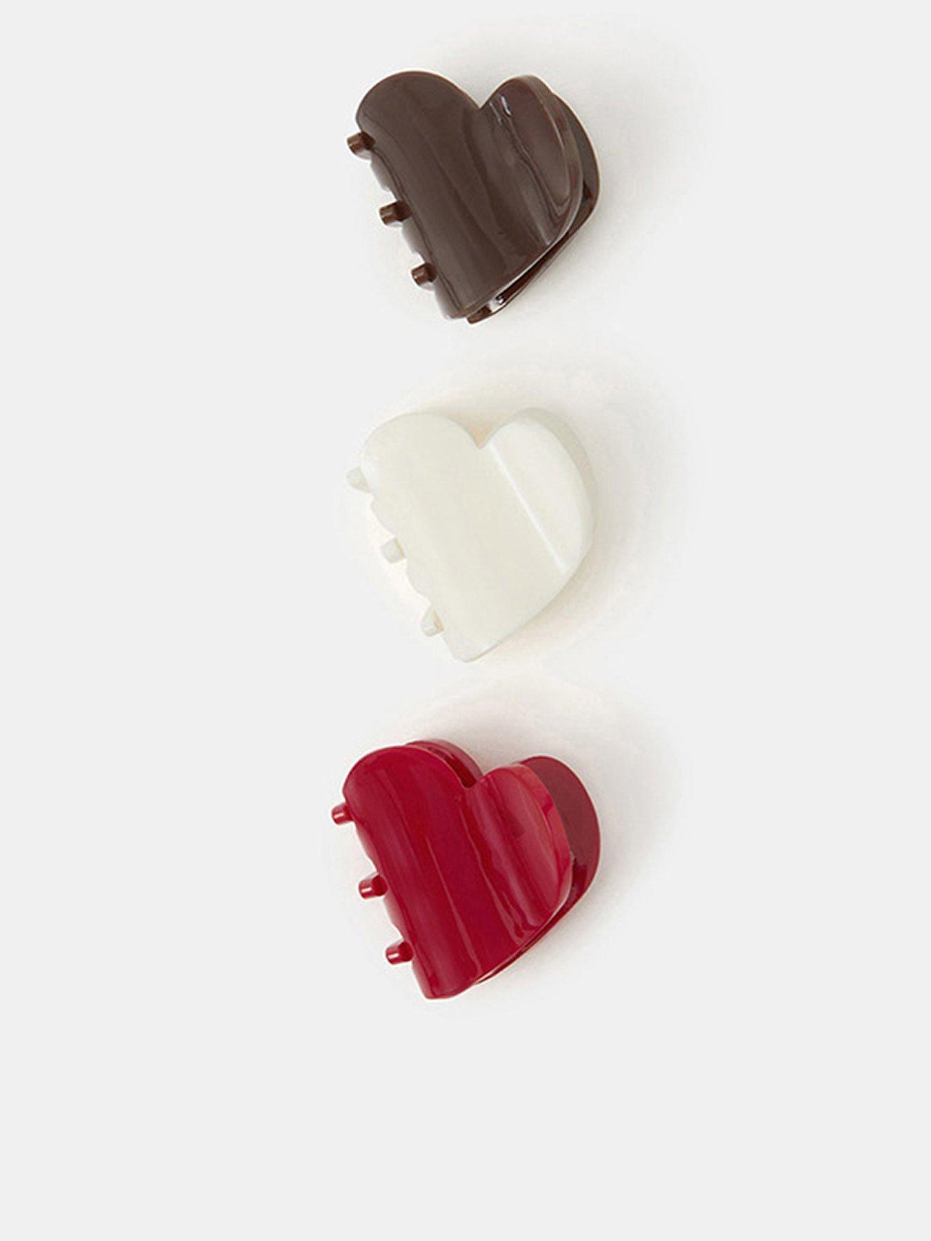 Accessorize 3-Pack Small Heart Claw Clips - Multi