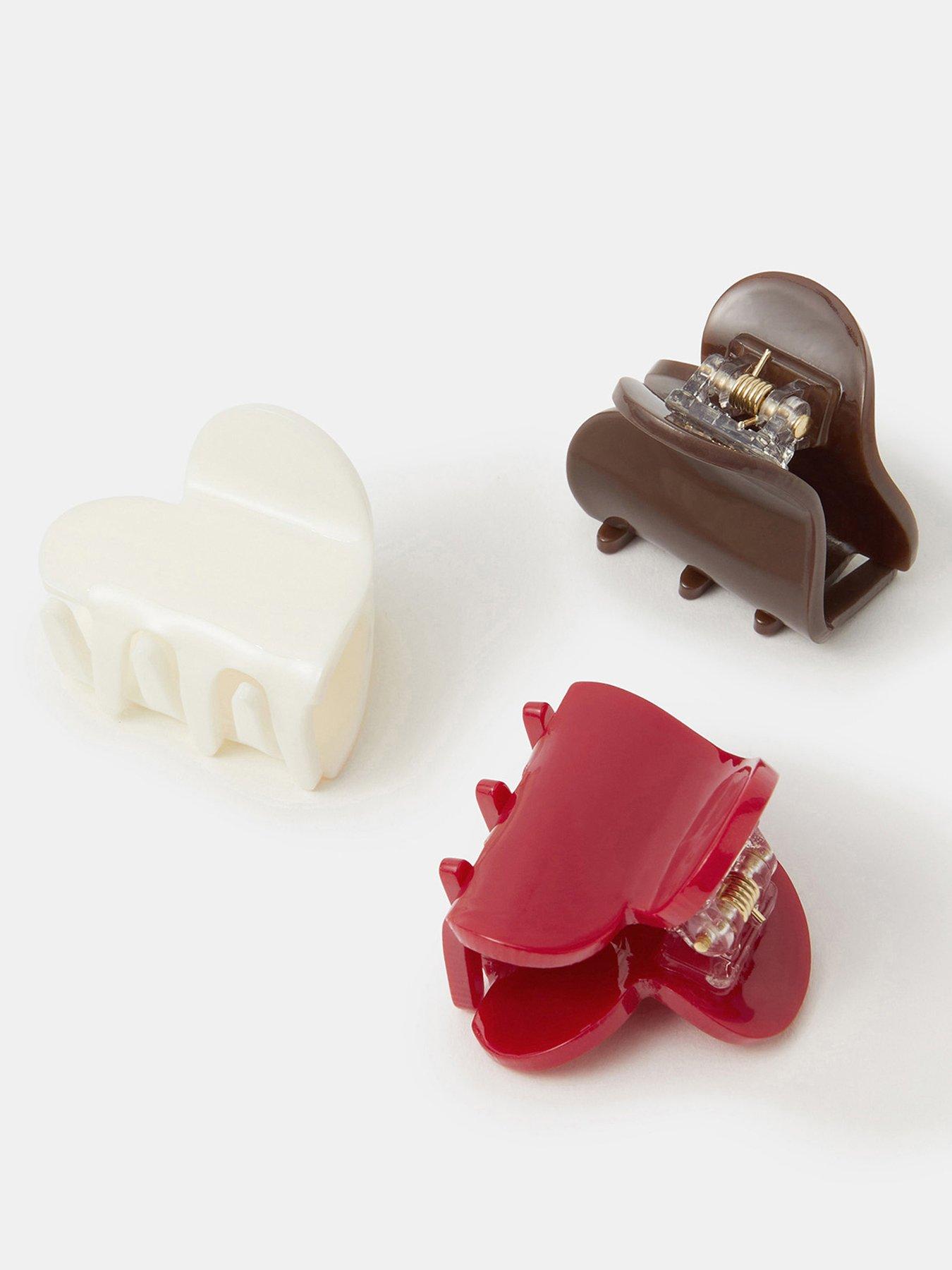 Image 3 of 3 of Accessorize 3-Pack Small Heart Claw Clips - Multi