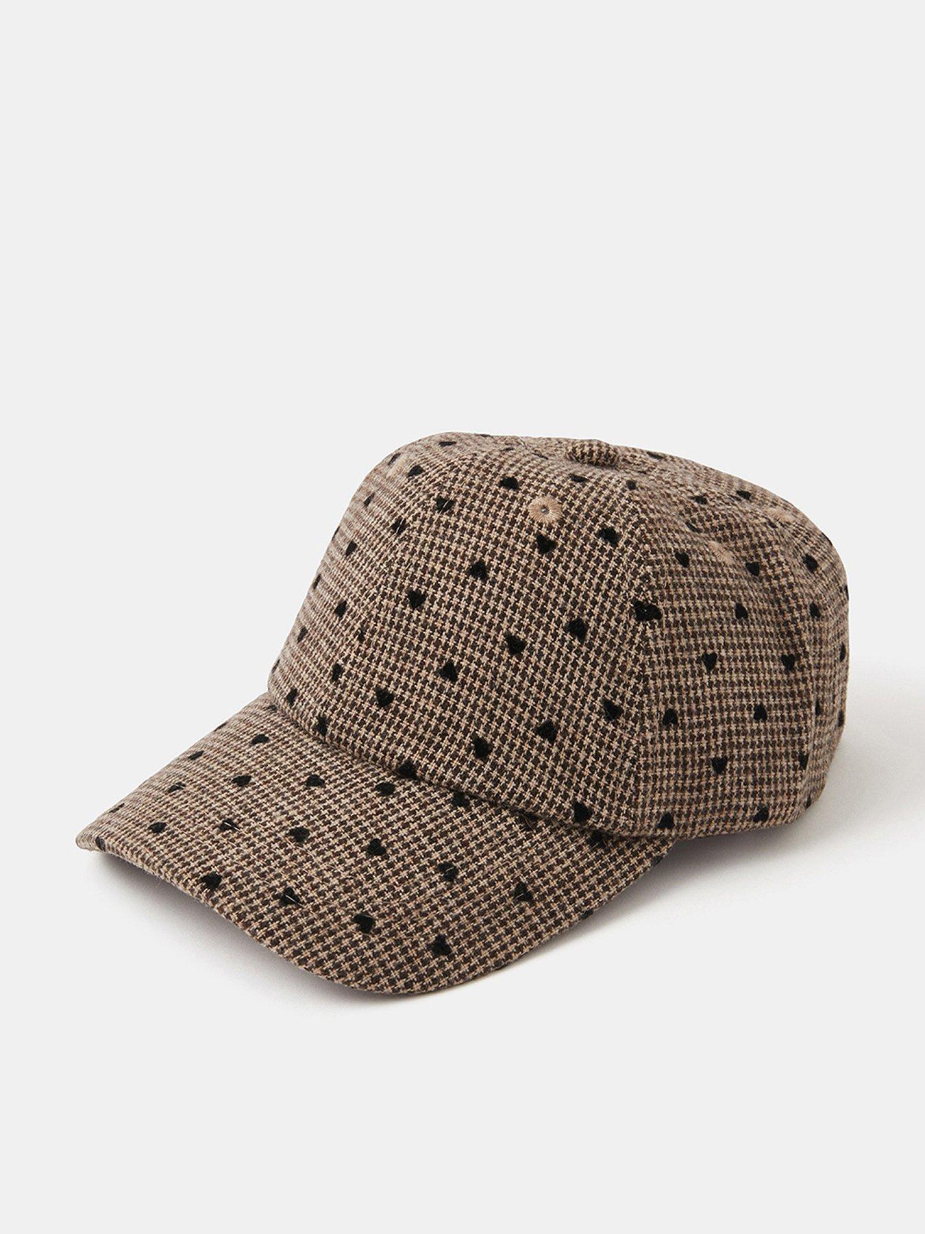 undefined Heart Houndstooth Baseball Cap - Brown