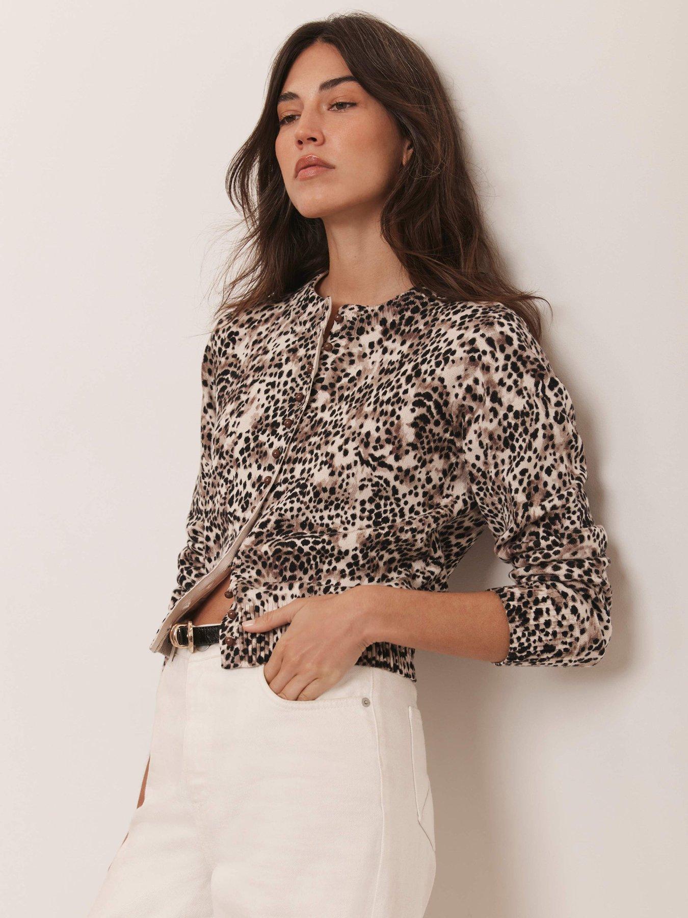 undefined Leopard Print Cardigan - Brown