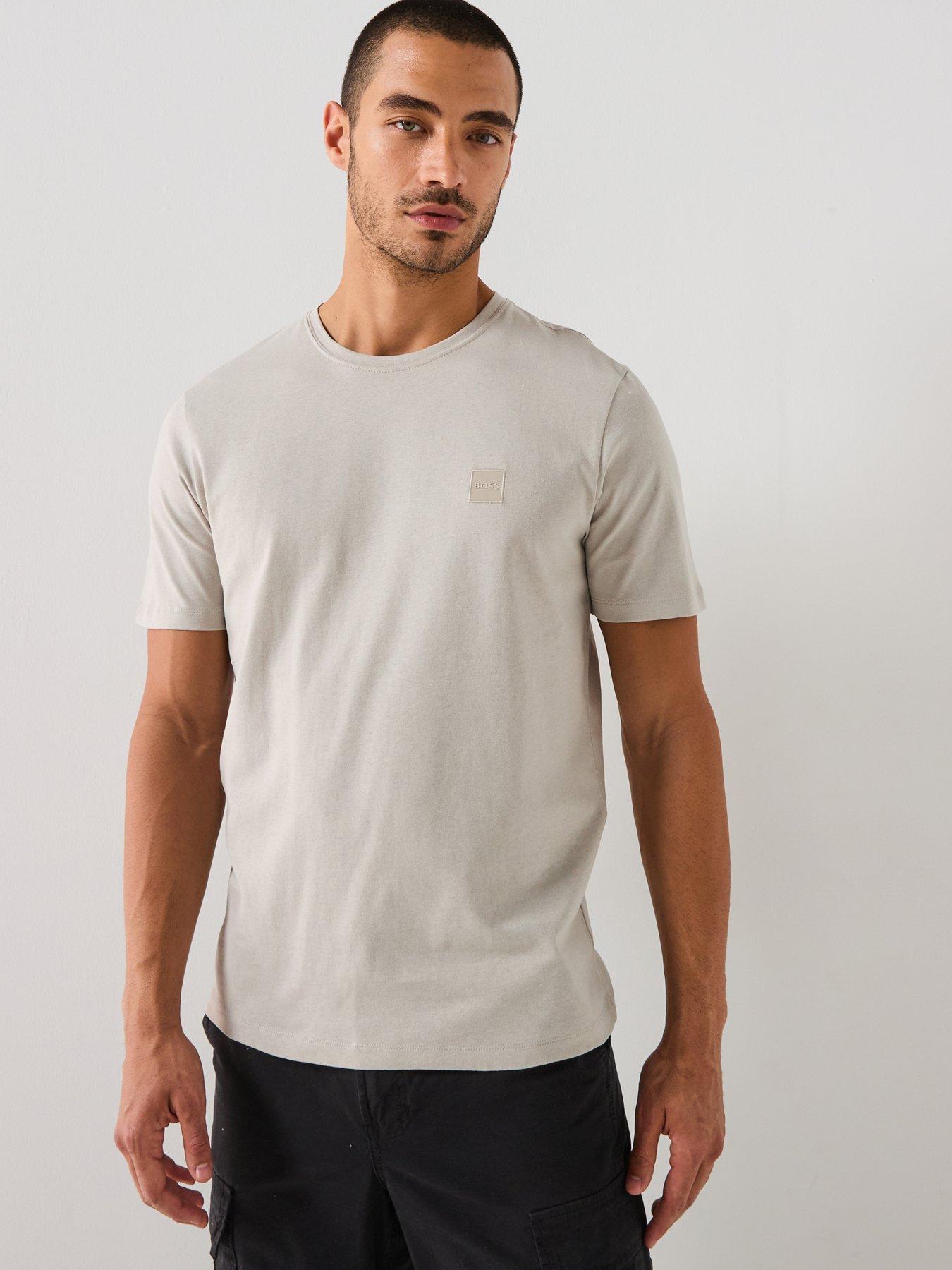 BOSS Tales Tonal Logo Relaxed Fit T-Shirt - Grey