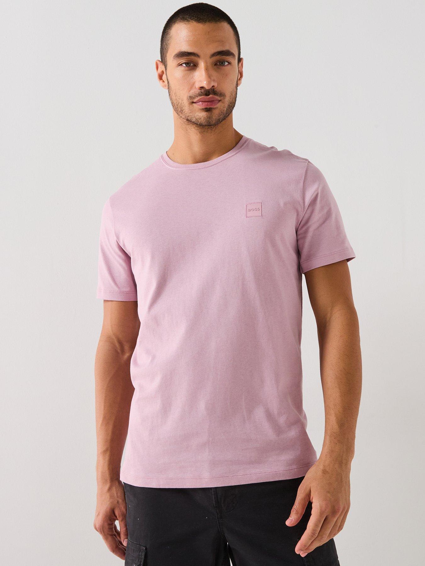 BOSS Tales Tonal Logo Relaxed Fit T-Shirt, Pink, Size S, Men