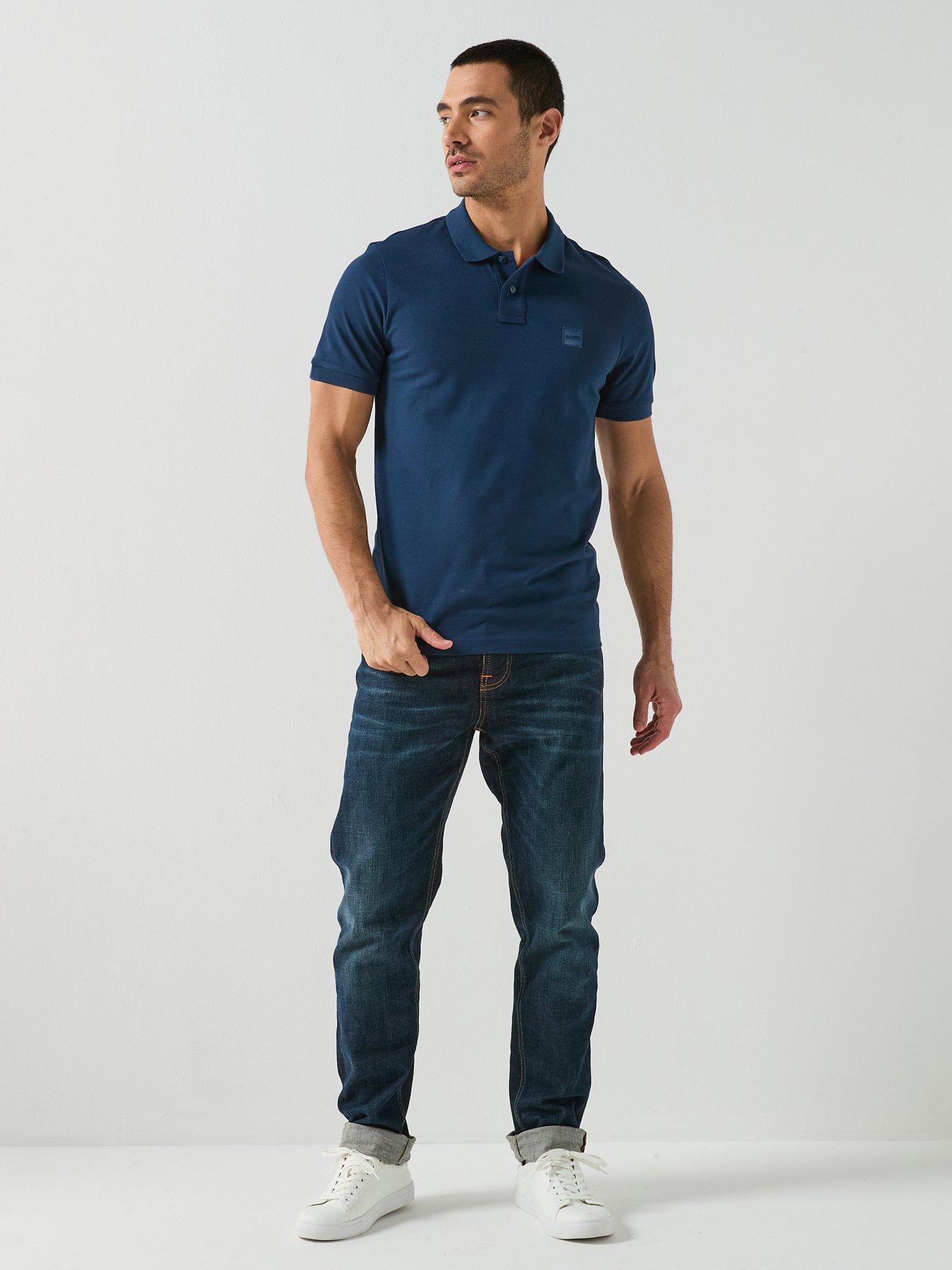 Image 3 of 4 of BOSS Passenger Slim Fit Tonal Patch Logo Polo Shirt - Blue