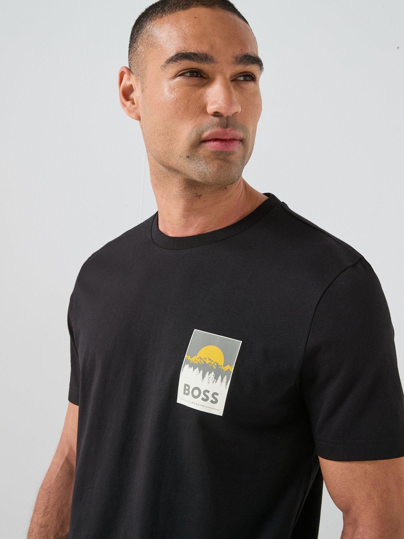 Image 5 of 6 of BOSS Te_Plain Small Chest Graphic T-Shirt - Black