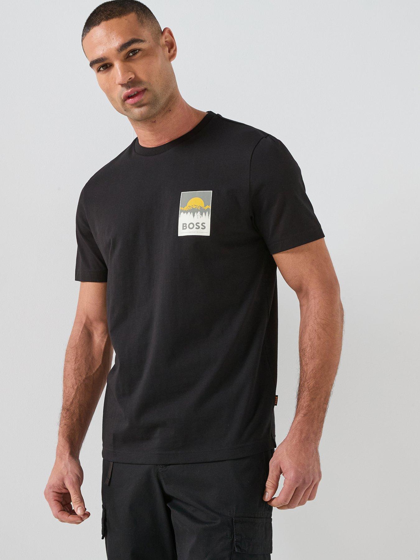 Image 6 of 6 of BOSS Te_Plain Small Chest Graphic T-Shirt - Black