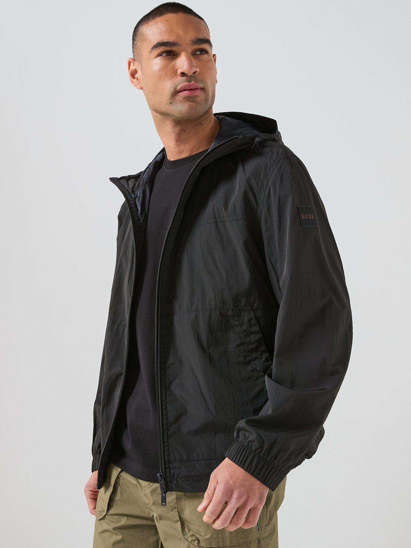 BOSS Orip Stretch Nylon Hooded Jacket - Black