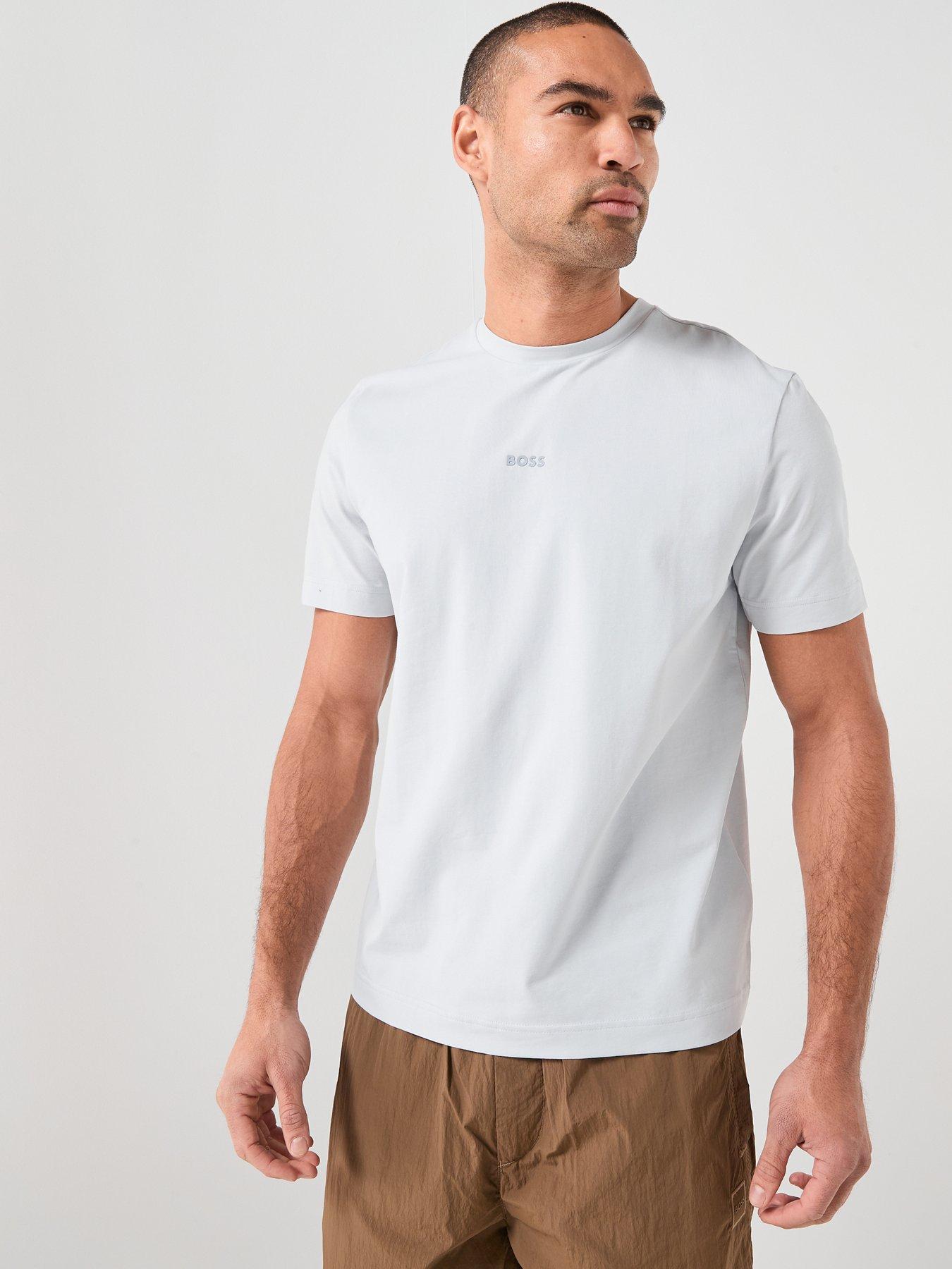 Boss Tchup Centre Logo T-Shirt - Light Grey