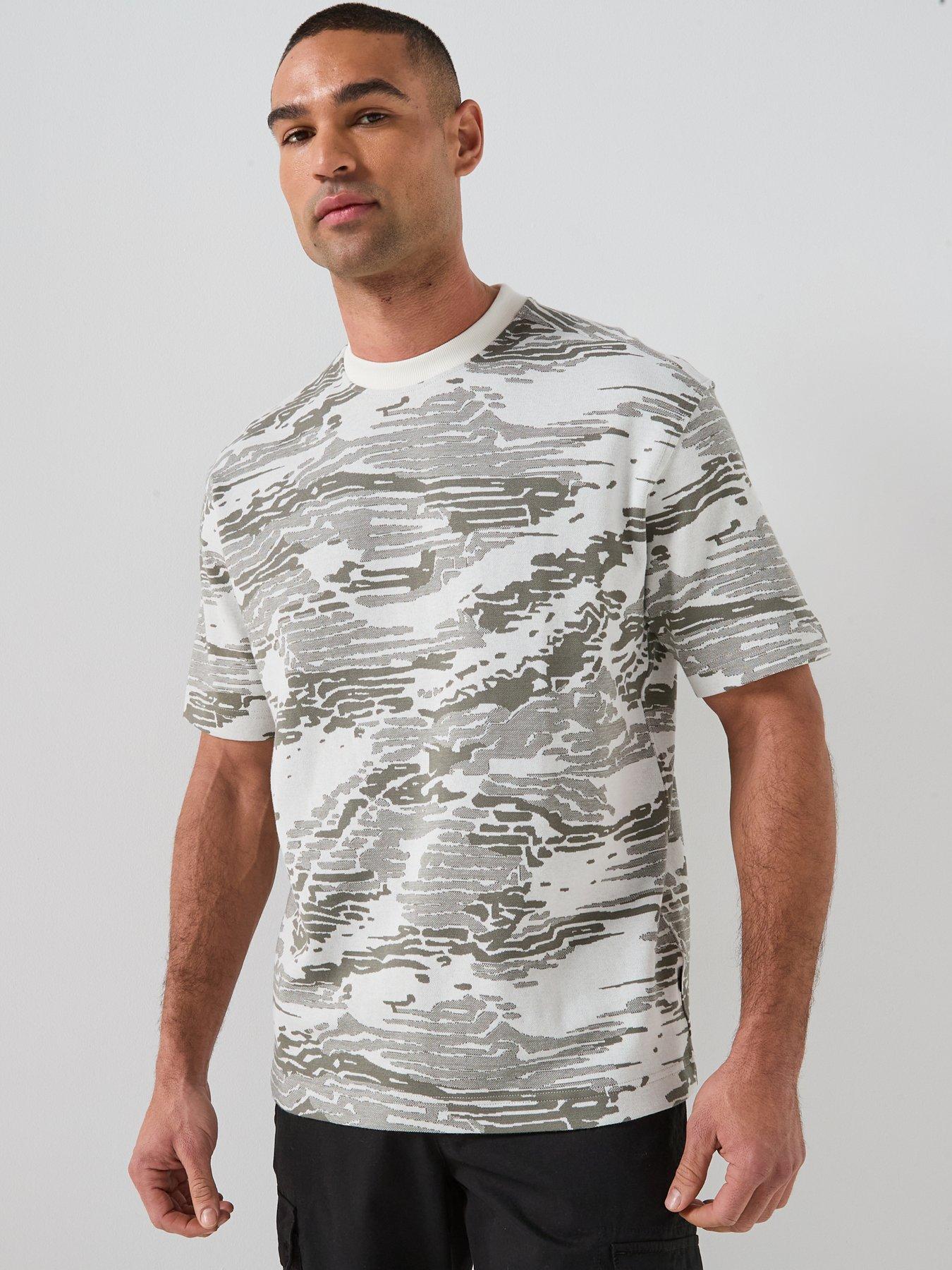 BOSS Te_wild Nature Relaxed Fit Camo T-shirt - Light Green