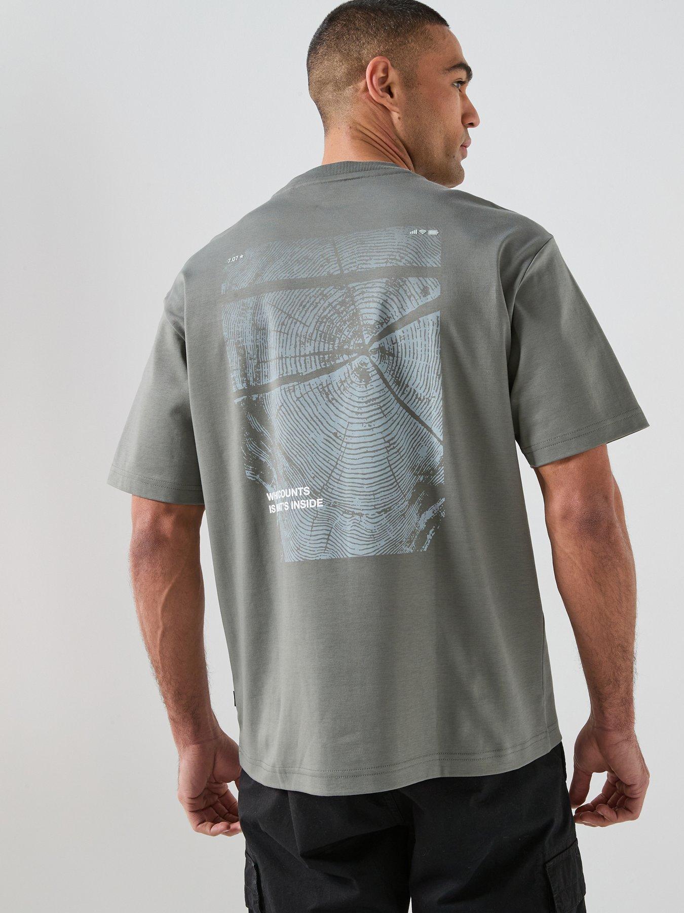 Image 1 of 6 of BOSS Te_City Lights Back Graphic T-Shirt - Grey