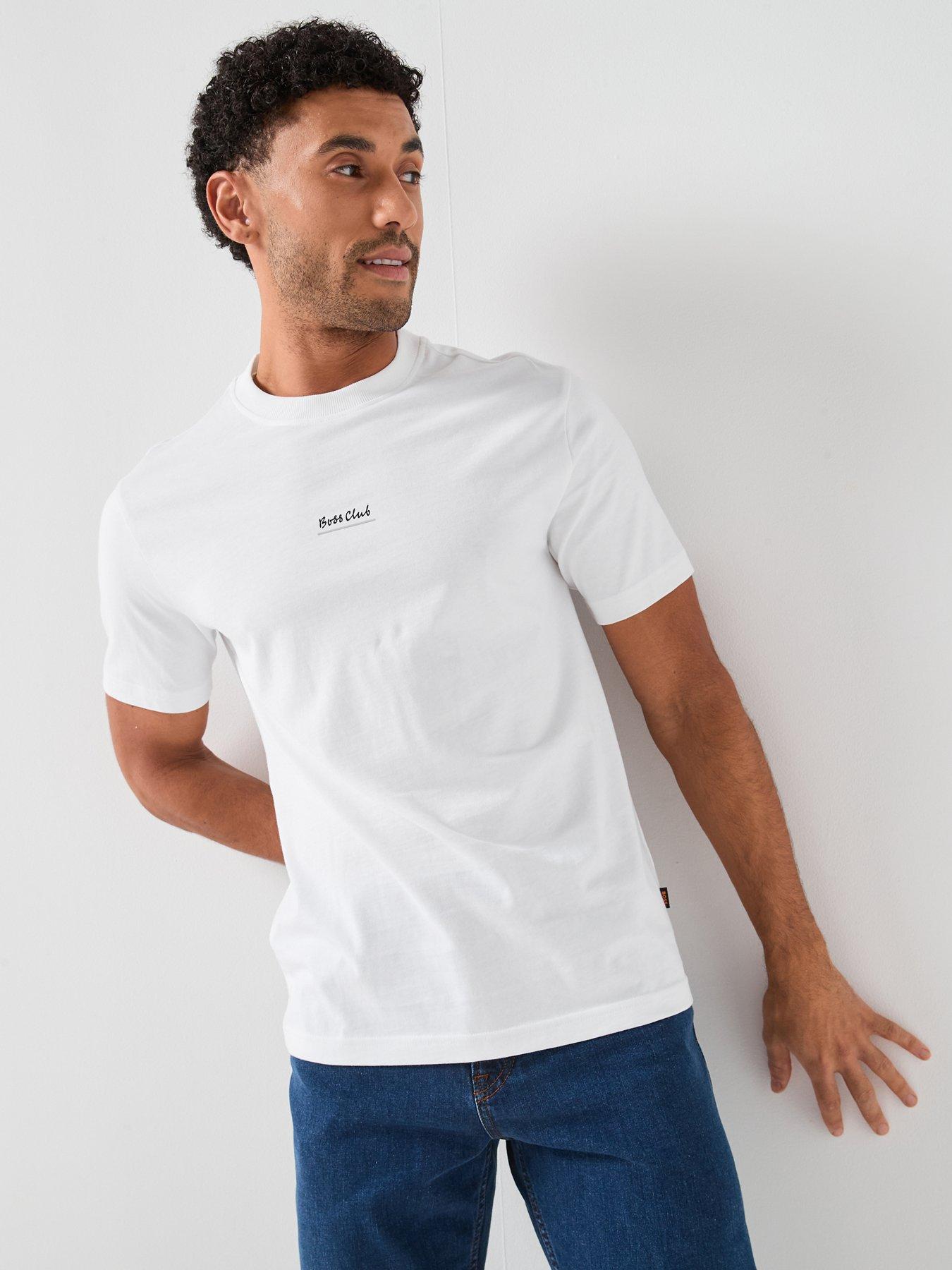 BOSS: Club Back Print Regular Fit T-Shirt - White