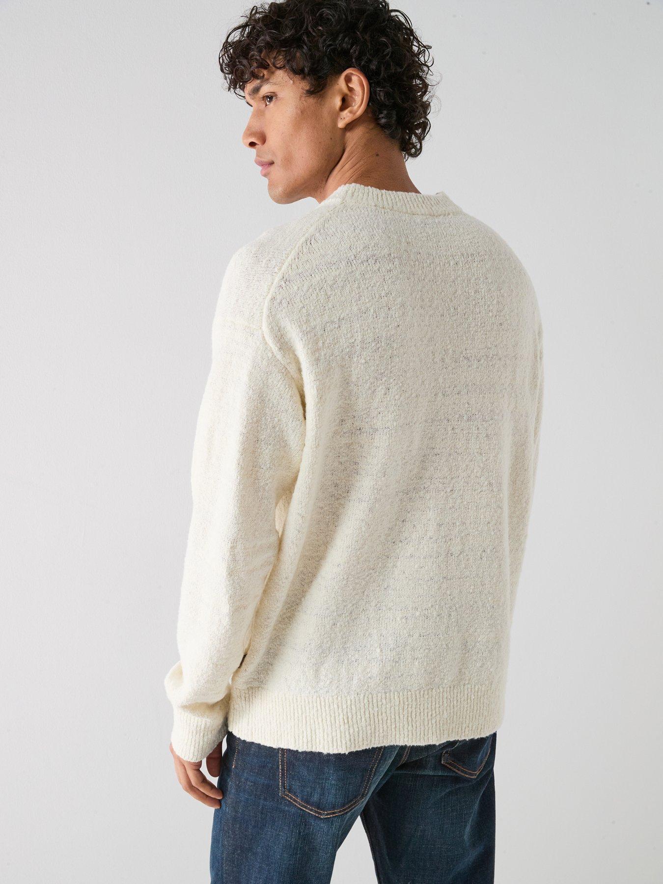 Image 2 of 6 of BOSS Kerbert Emblem Logo Knitted Jumper - White