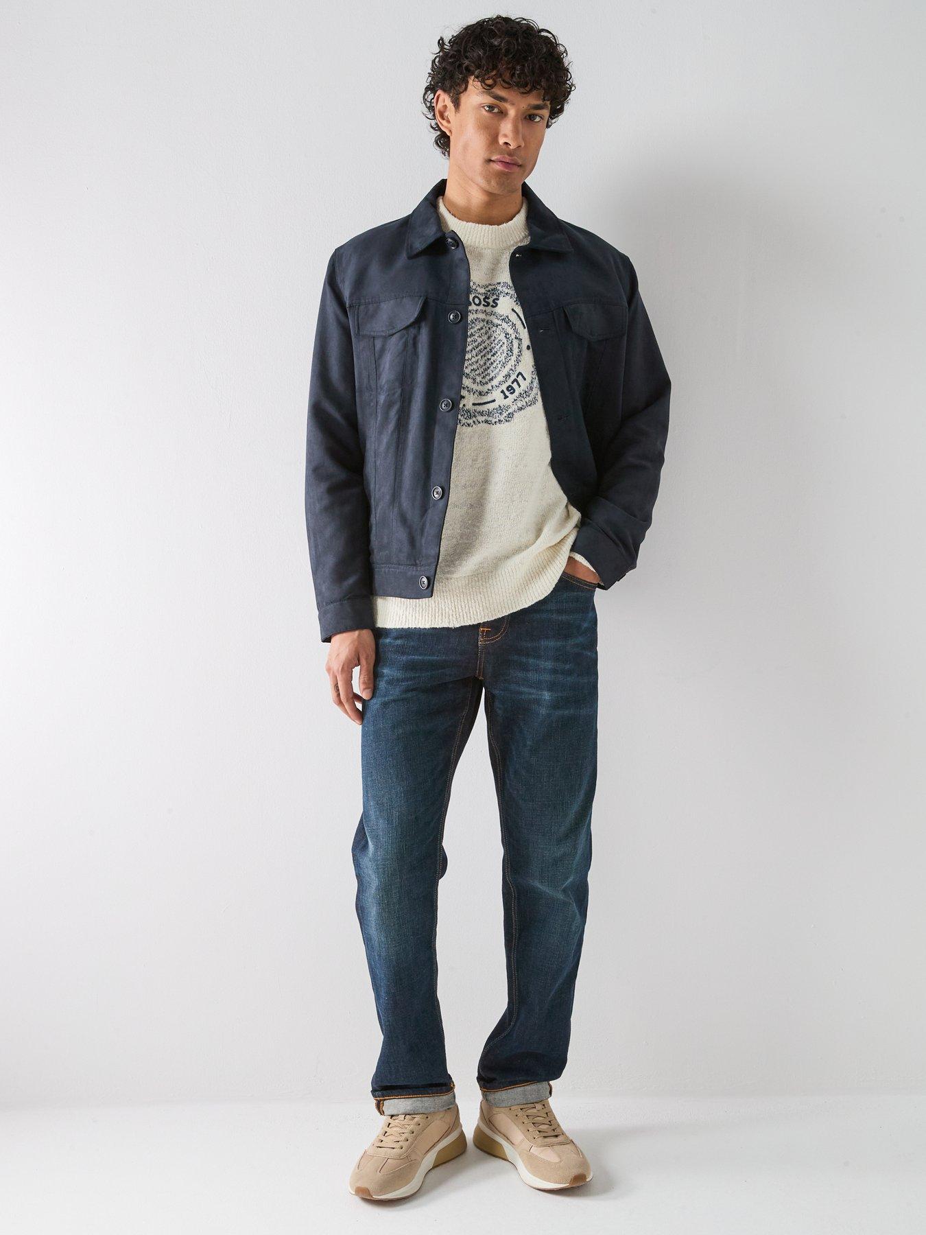 Image 3 of 6 of BOSS Kerbert Emblem Logo Knitted Jumper - White
